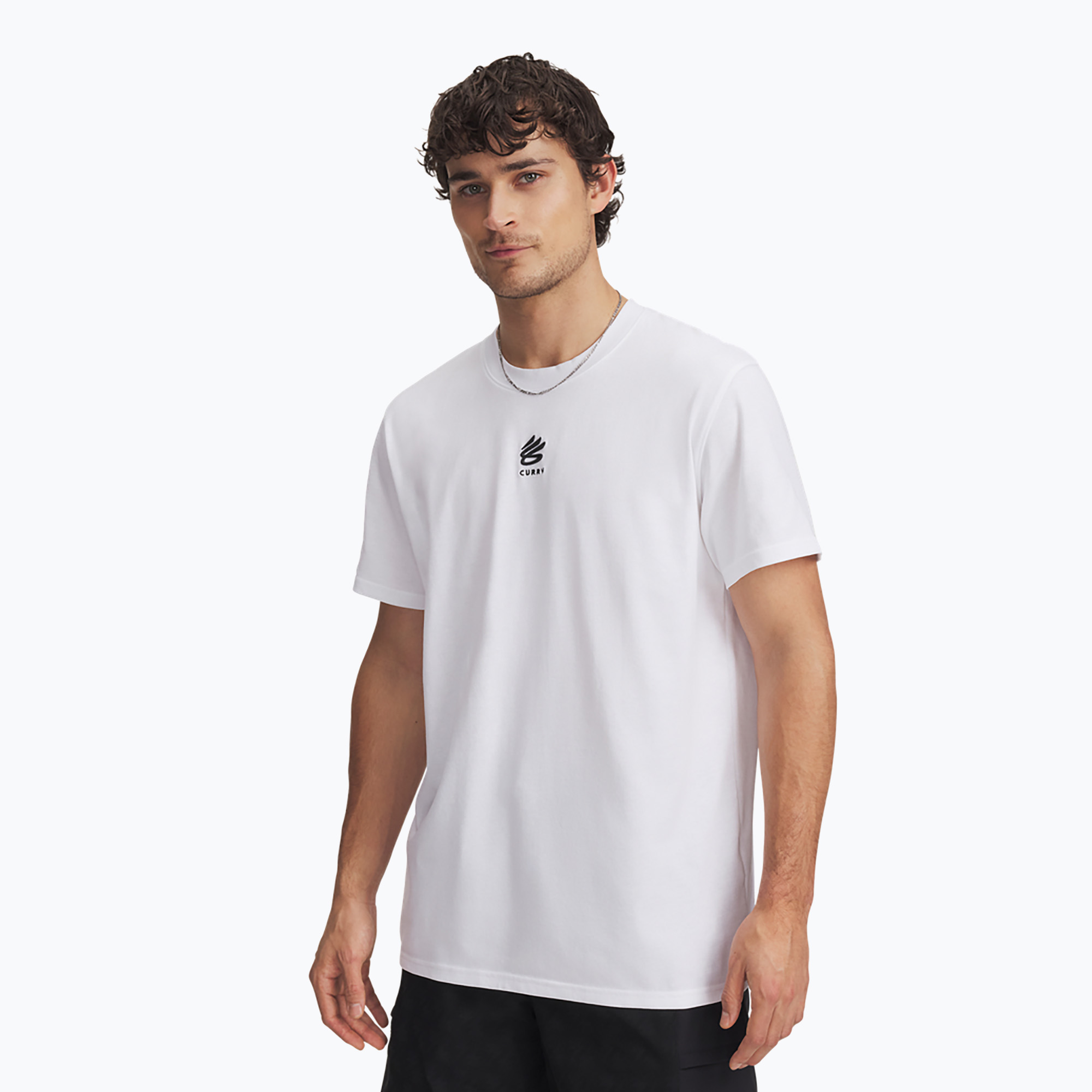 Koszulka męska Under Armour Curry Hvyweight Logo white/black | WYSYŁKA W 24H | 30 DNI NA ZWROT