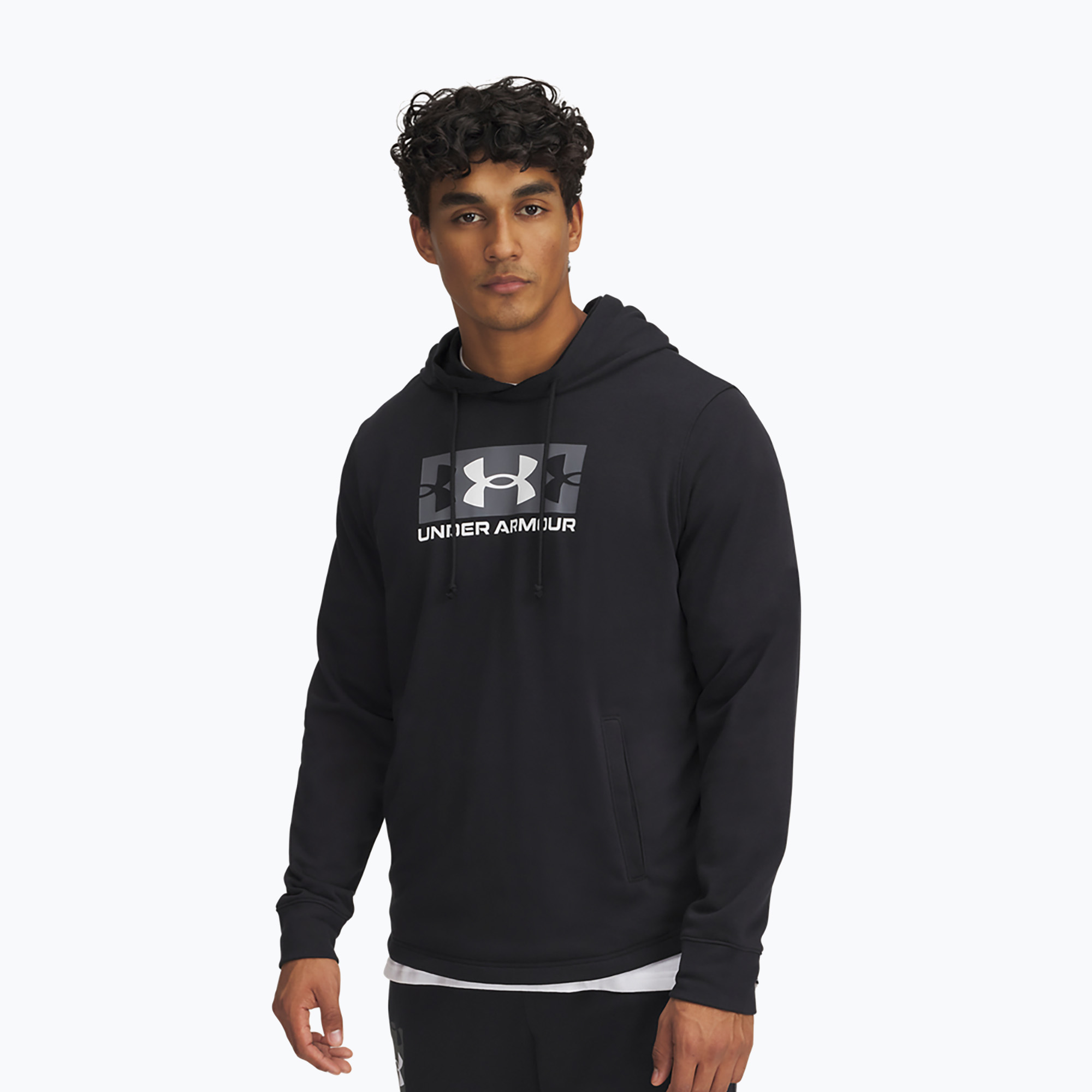 Bluza męska Under Armour Rival Terry Logo black/castlerock/white | WYSYŁKA W 24H | 30 DNI NA ZWROT