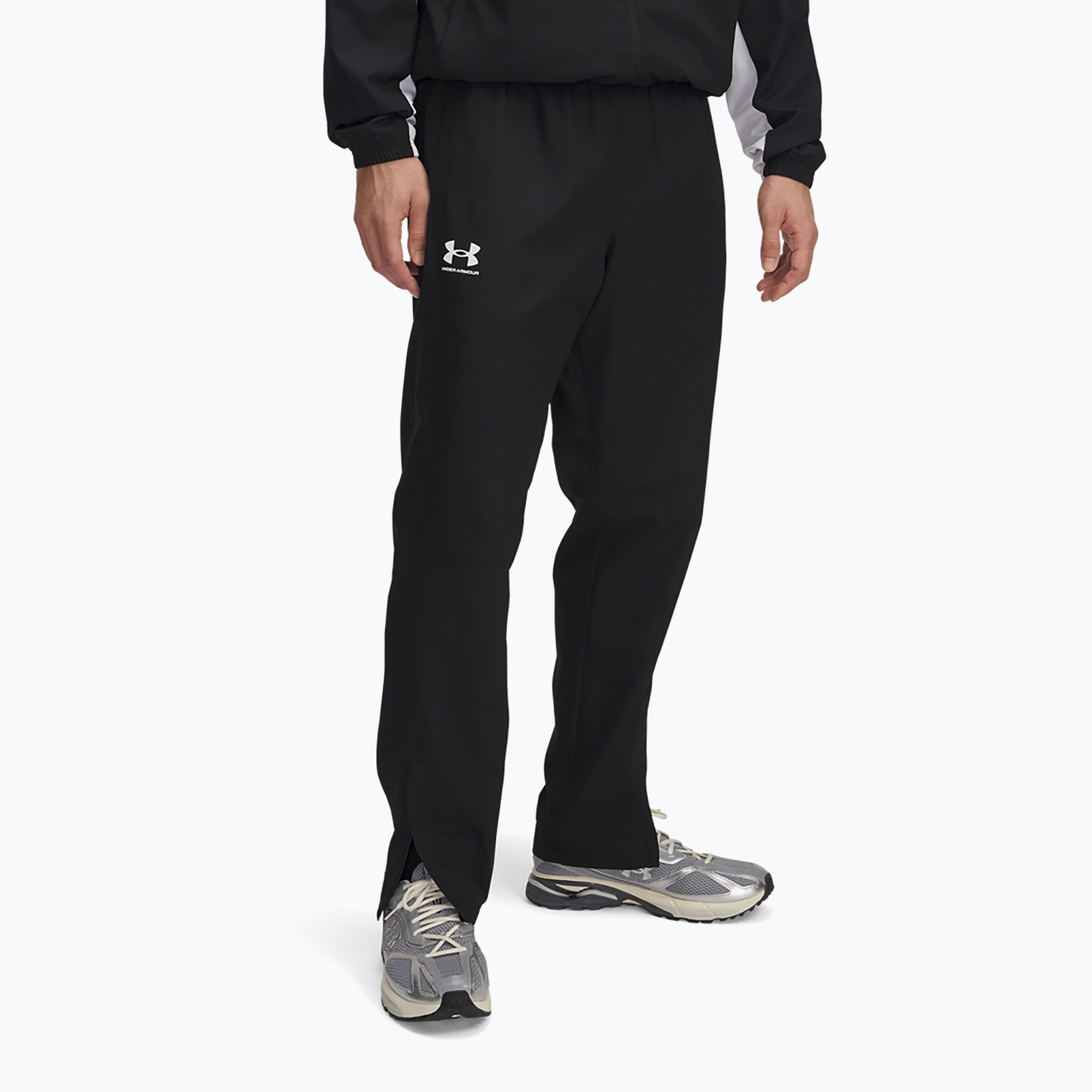 Spodnie męskie Under Armour Rival Woven Windbreaker Pant black/black/white | WYSYŁKA W 24H | 30 DNI NA ZWROT