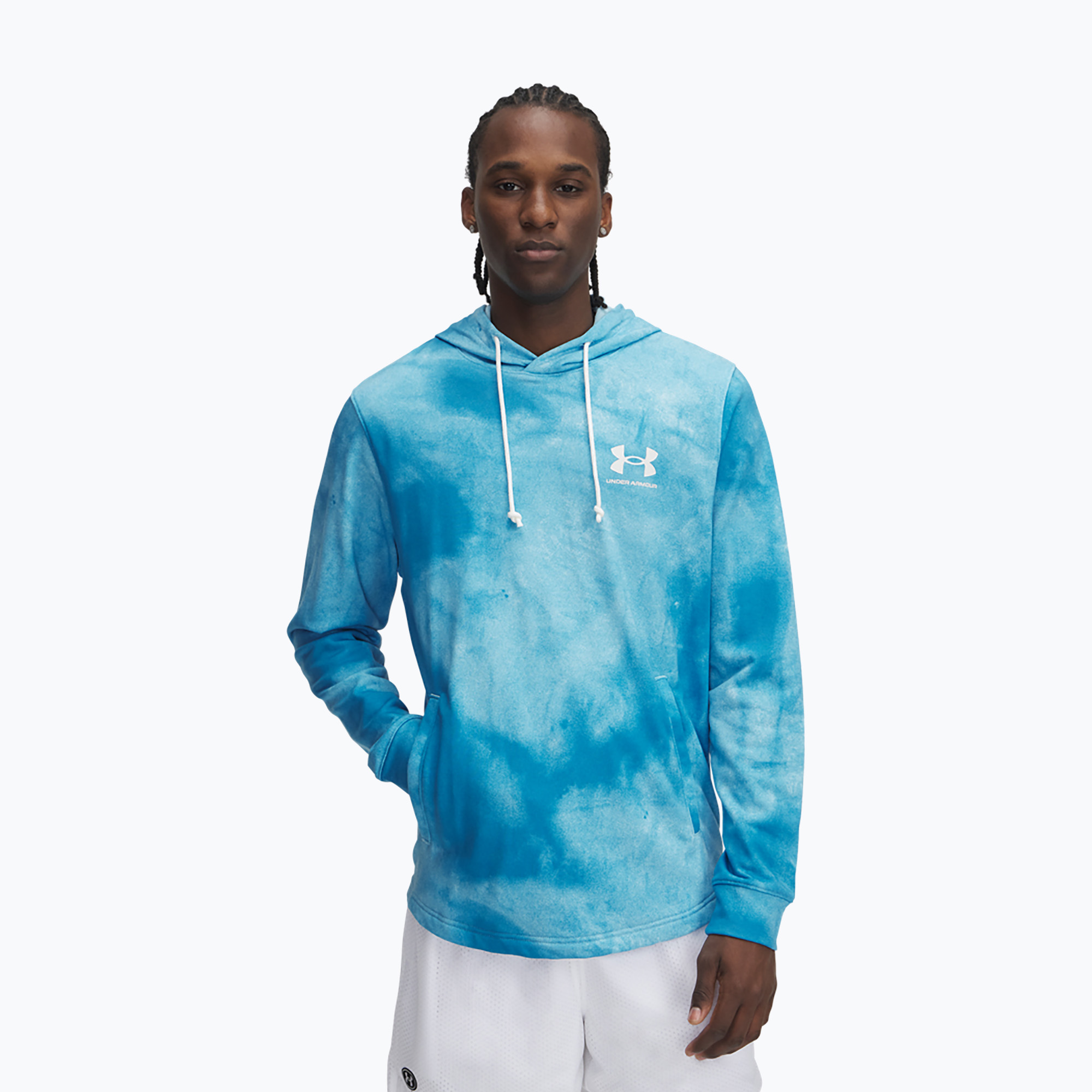 Bluza męska Under Armour Rival Terry Printed ether blue/onyx white | WYSYŁKA W 24H | 30 DNI NA ZWROT