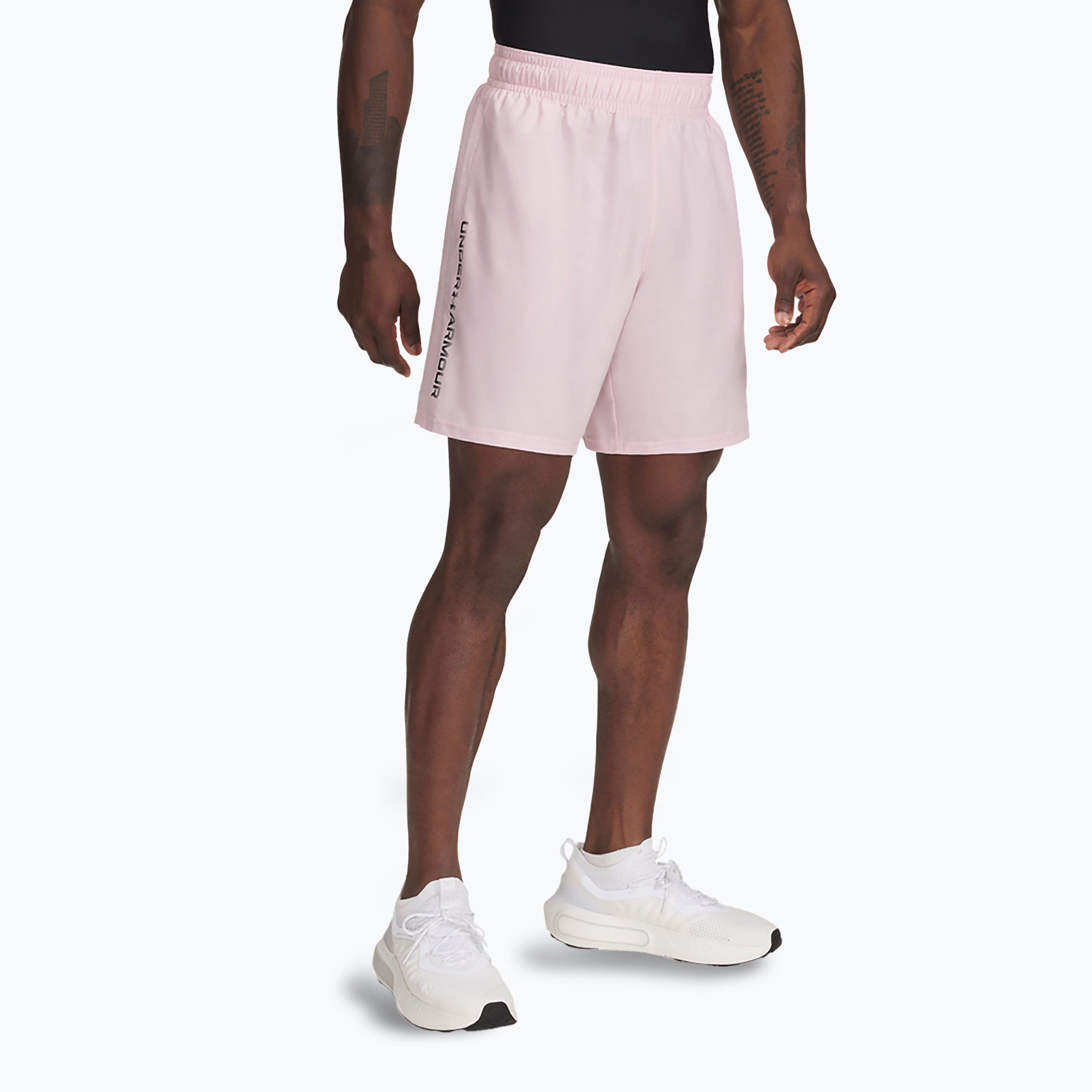 Spodenki treningowe męskie Under Armour Woven Wordmark prime pink/black | WYSYŁKA W 24H | 30 DNI NA ZWROT