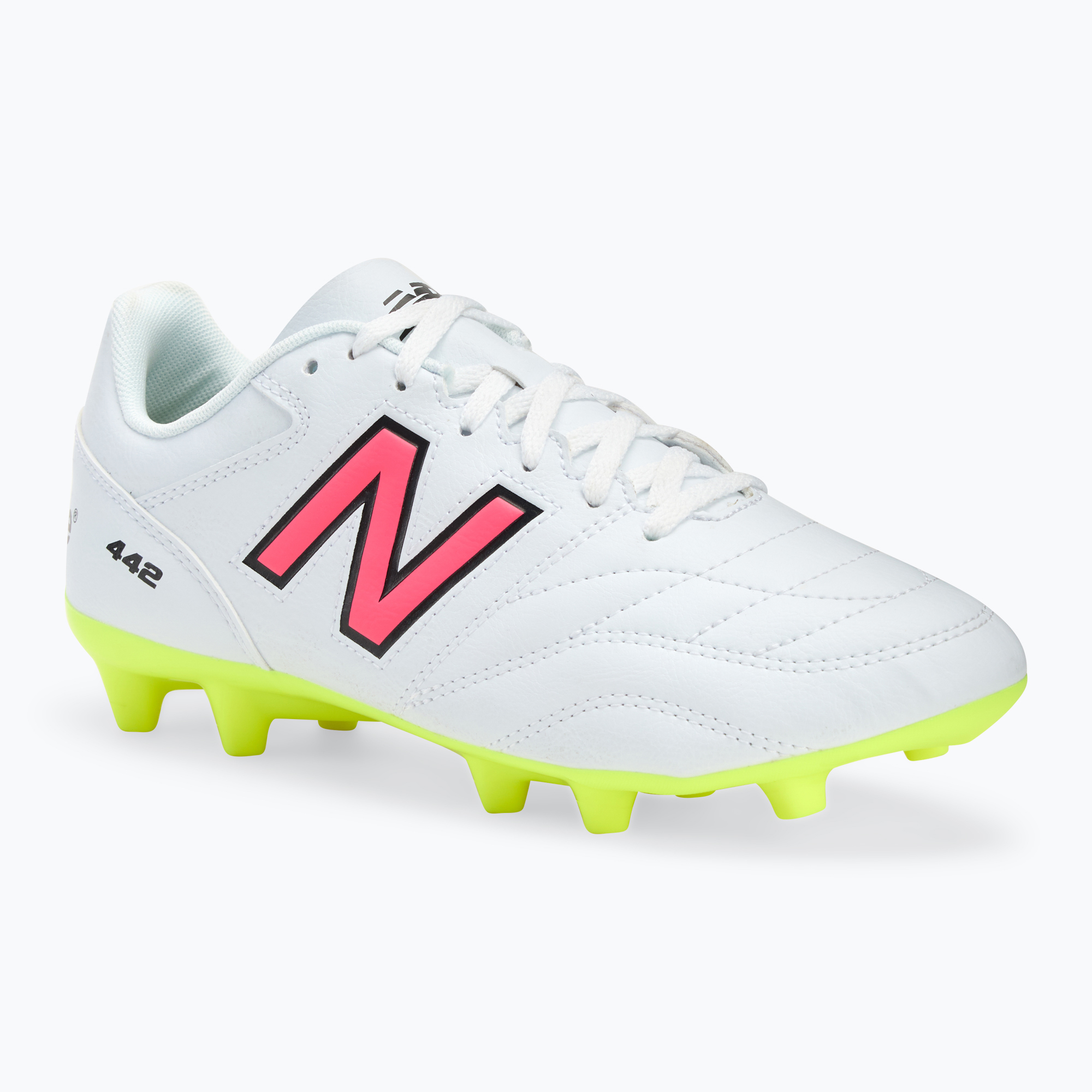 Buty piłkarskie męskie New Balance 442's Academy V2 FG white/lime | WYSYŁKA W 24H | 30 DNI NA ZWROT