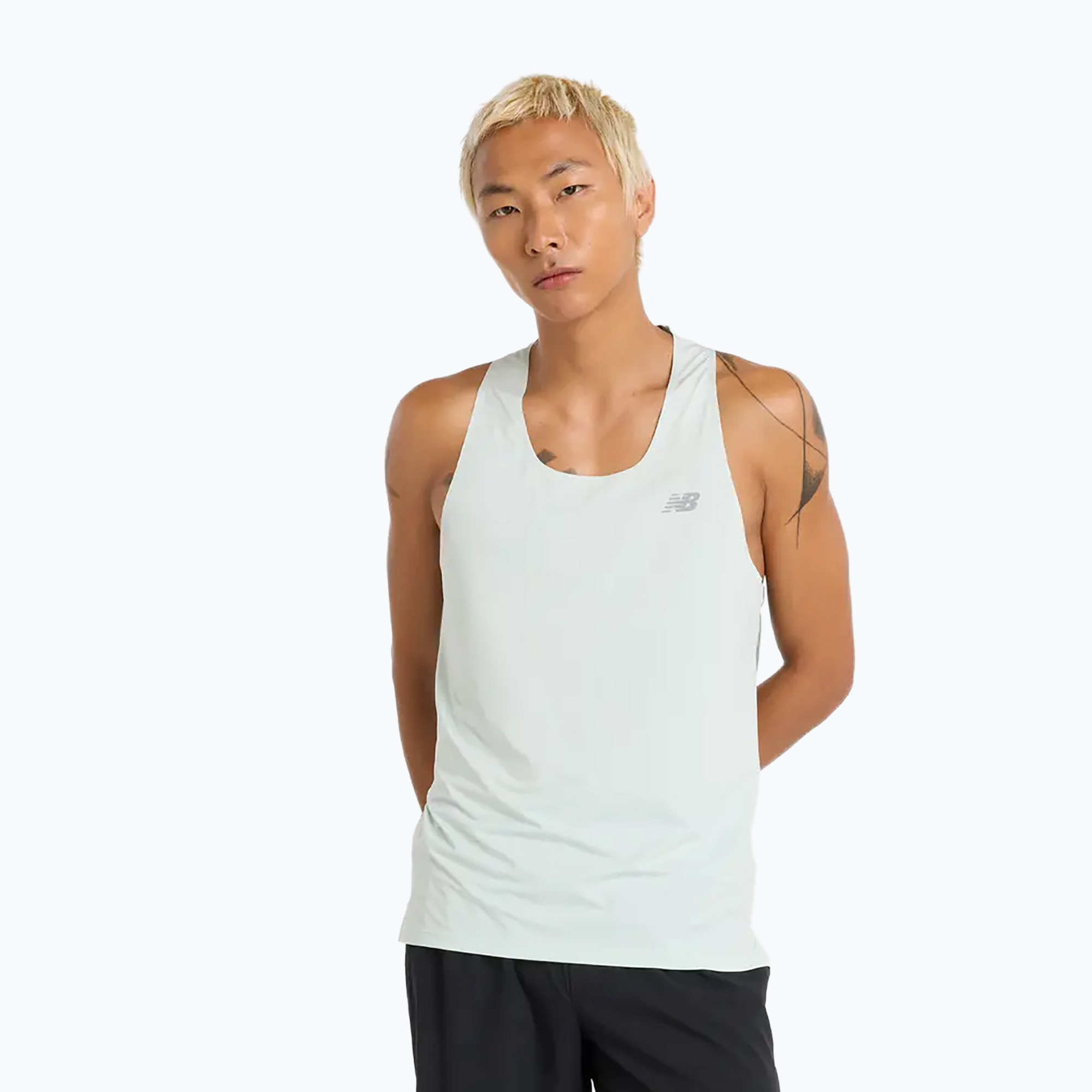 Koszulka do biegania męska New Balance Race Day Tank clayash 