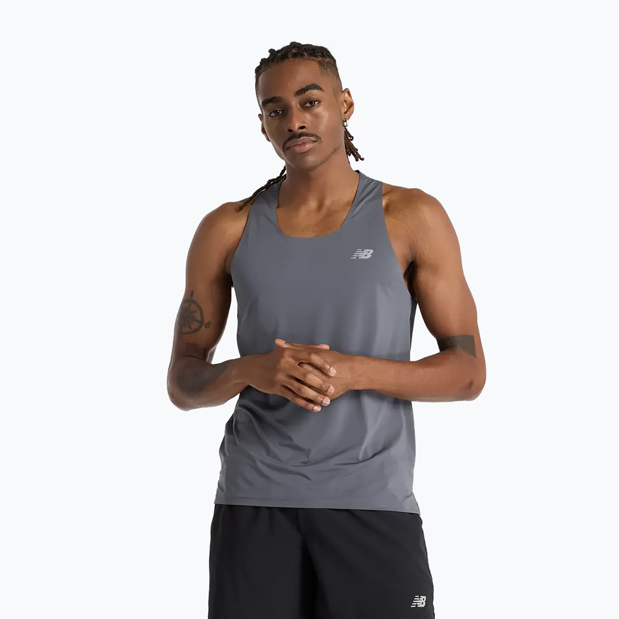 Tank top do biegania męski New Balance Race Day Tank graphite | WYSYŁKA W 24H | 30 DNI NA ZWROT