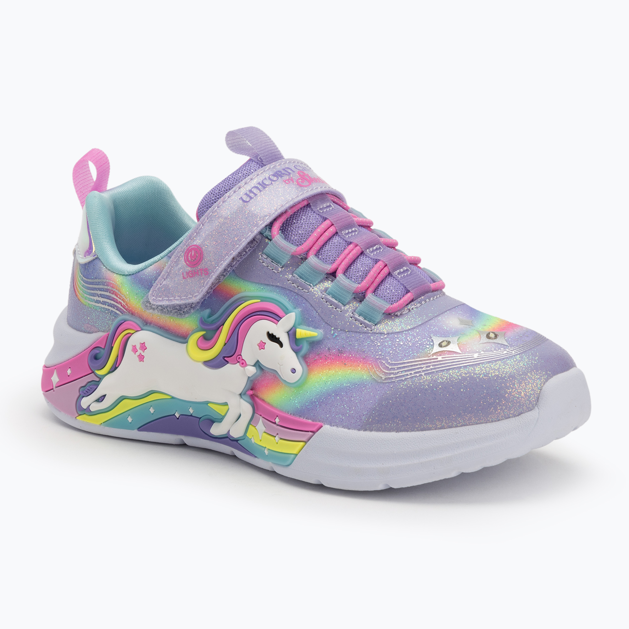 Buty dziecięce SKECHERS S-Lights Unicorn Chaser lavender/multi 
