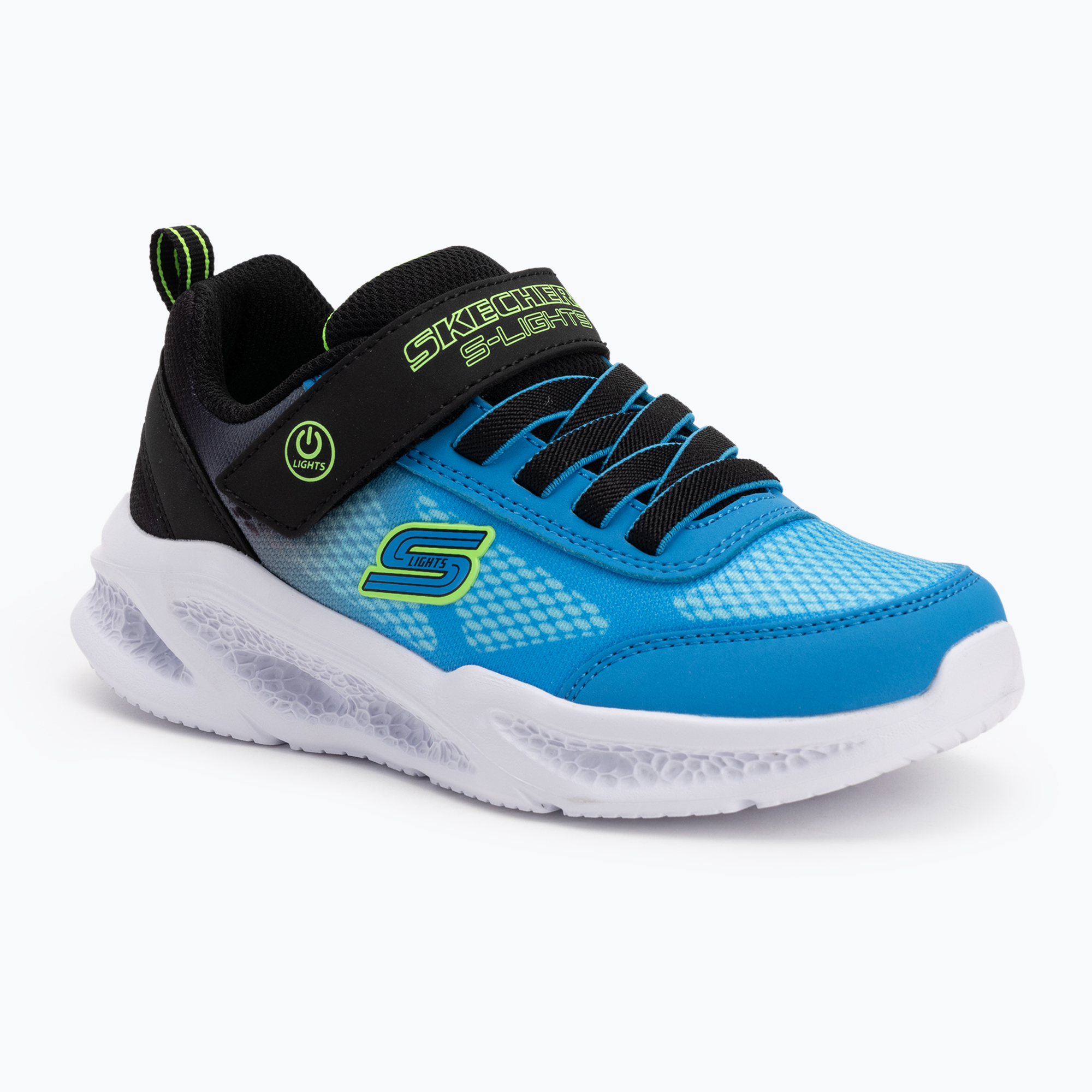 Buty dziecięce SKECHERS Meteor Lights black/blue 