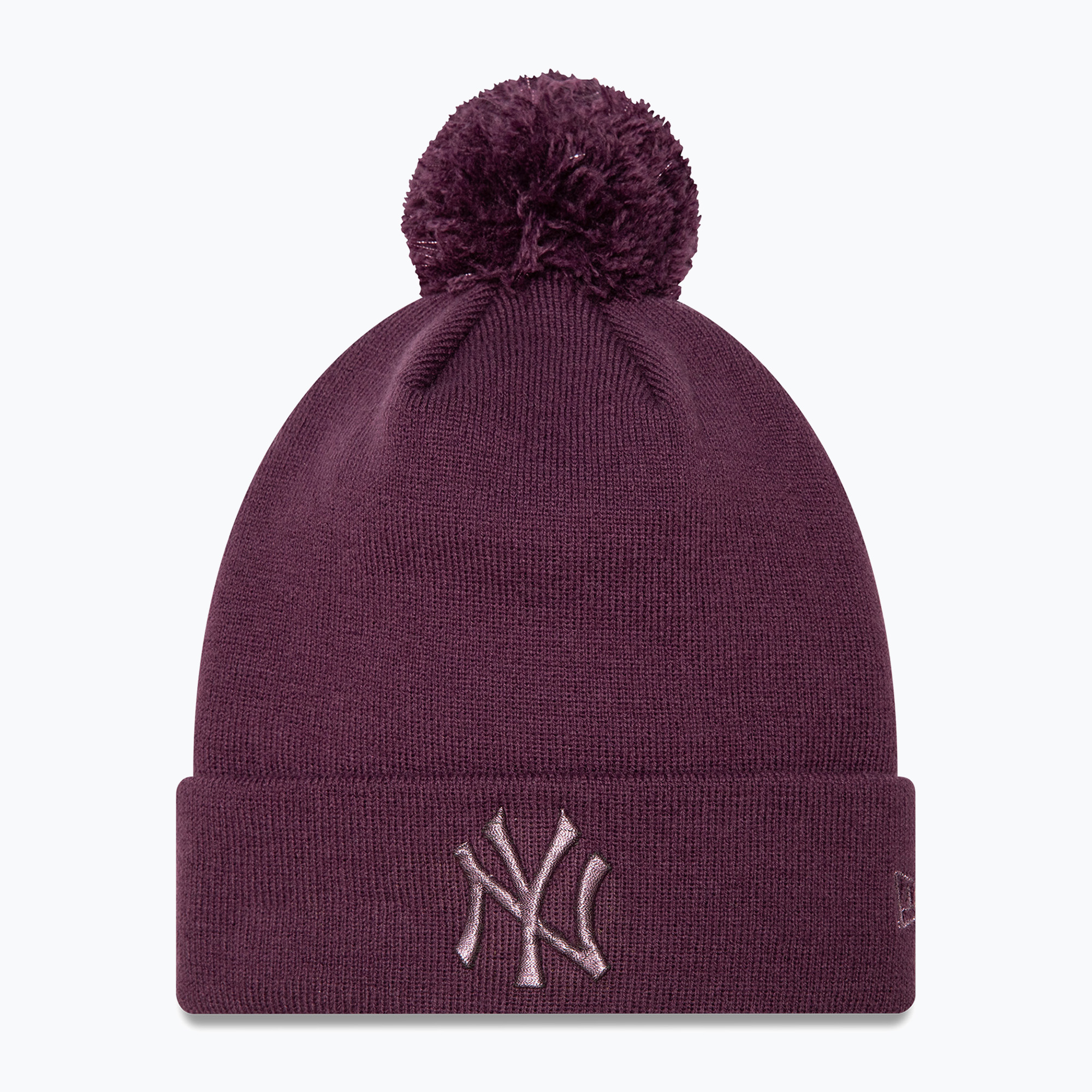 Czapka z daszkiem damska New Era Metallic Bobble Knit Beanie New York Yankees dark purple | WYSYŁKA W 24H | 30 DNI NA ZWROT