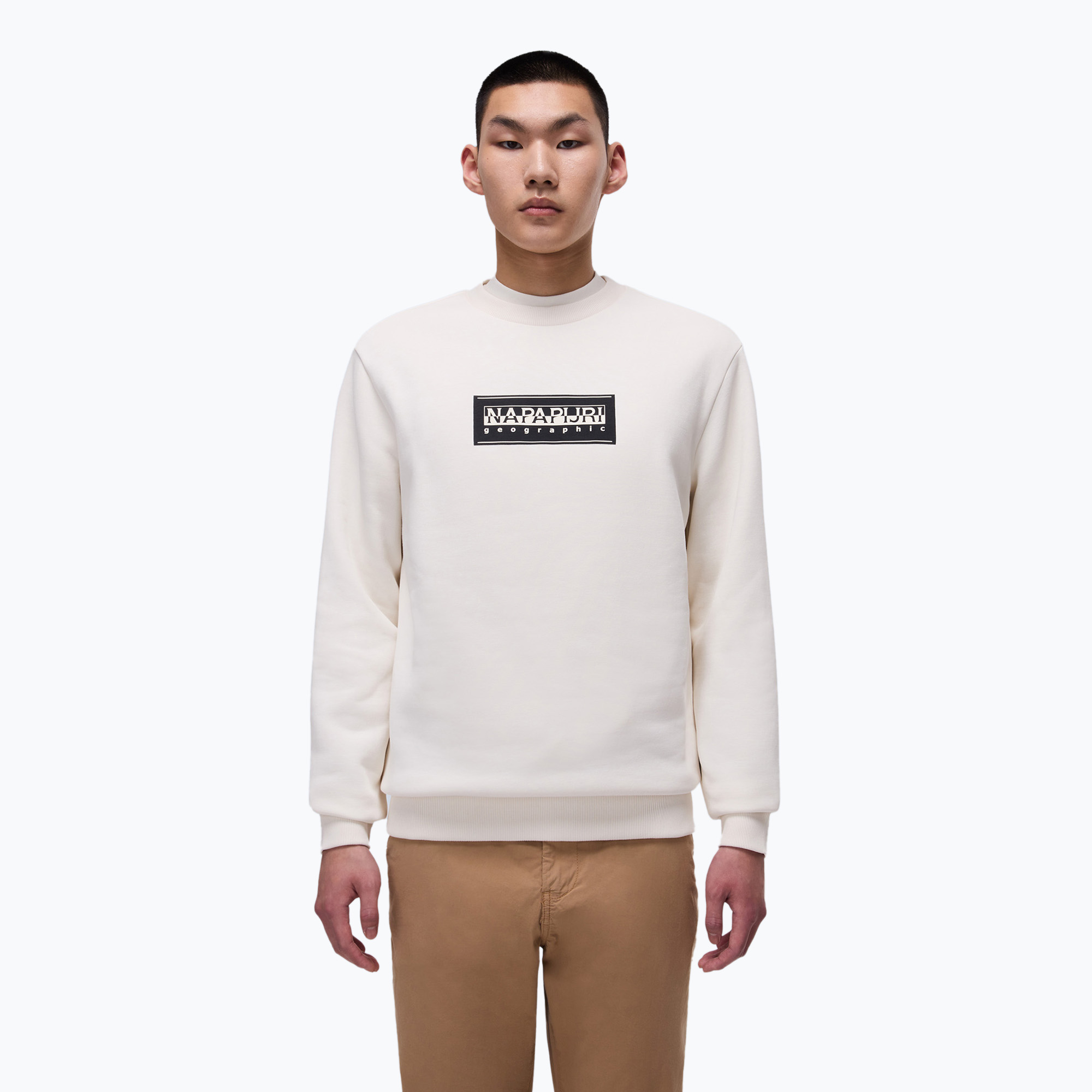 Bluza męska Napapijri B-Box Logo C white whisper | WYSYŁKA W 24H | 30 DNI NA ZWROT