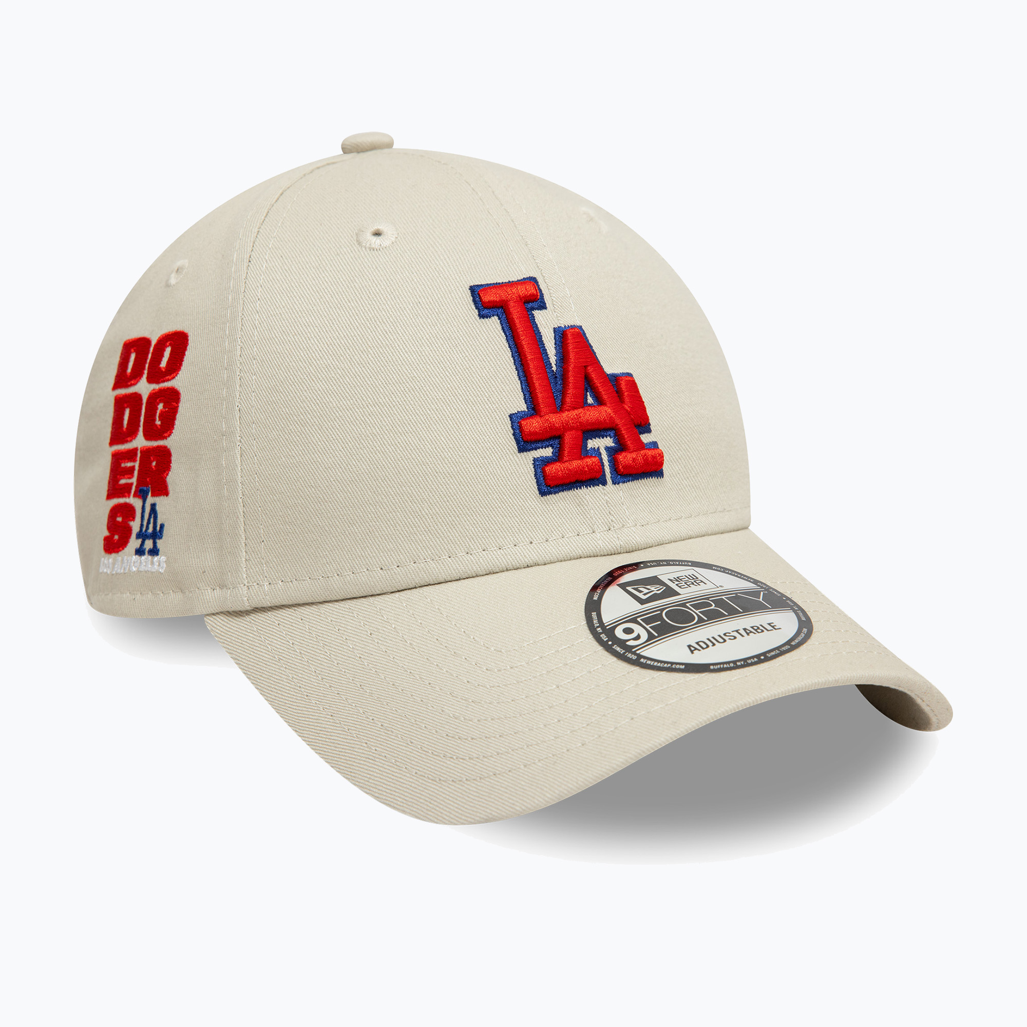 Czapka z daszkiem New Era Side Patch 9Forty Los Angeles Dodgers light beige | WYSYŁKA W 24H | 30 DNI NA ZWROT