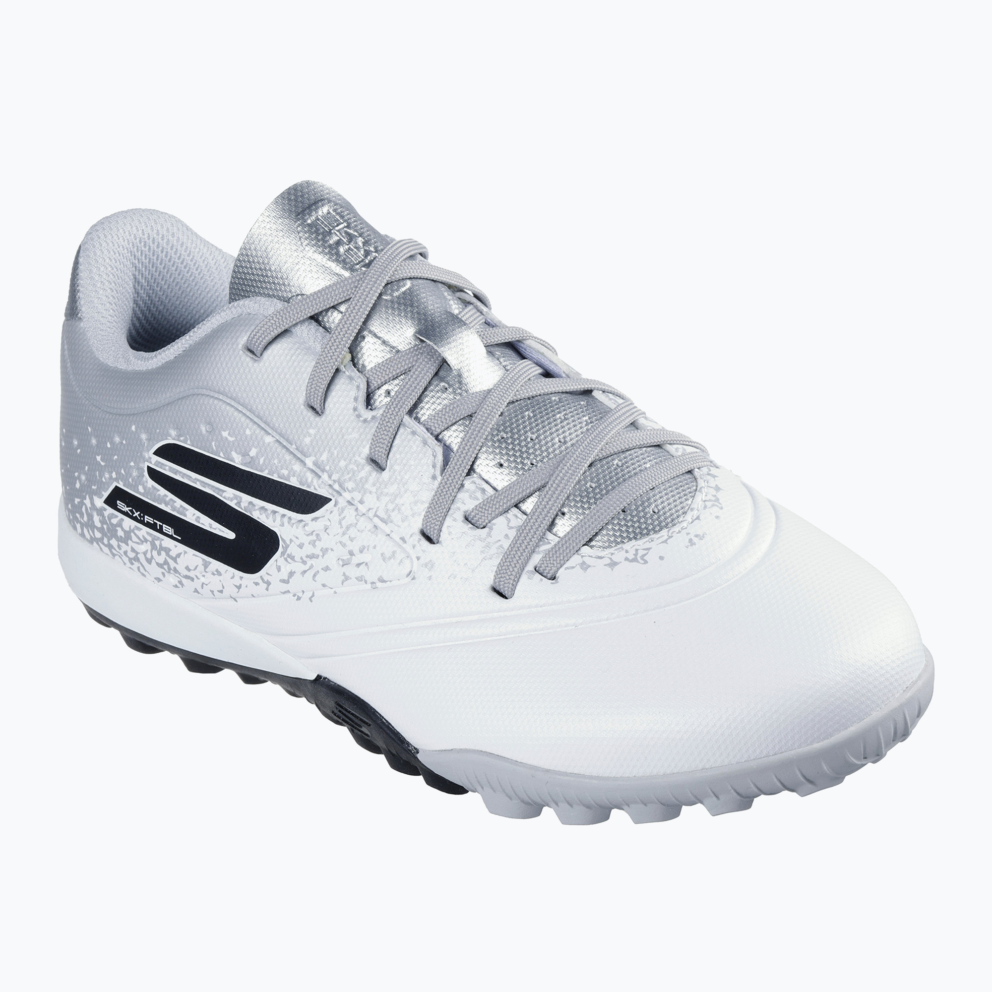 Buty piłkarskie dziecięce SKECHERS Razor 1.5 Youth Jr TF white/silver | WYSYŁKA W 24H | 30 DNI NA ZWROT