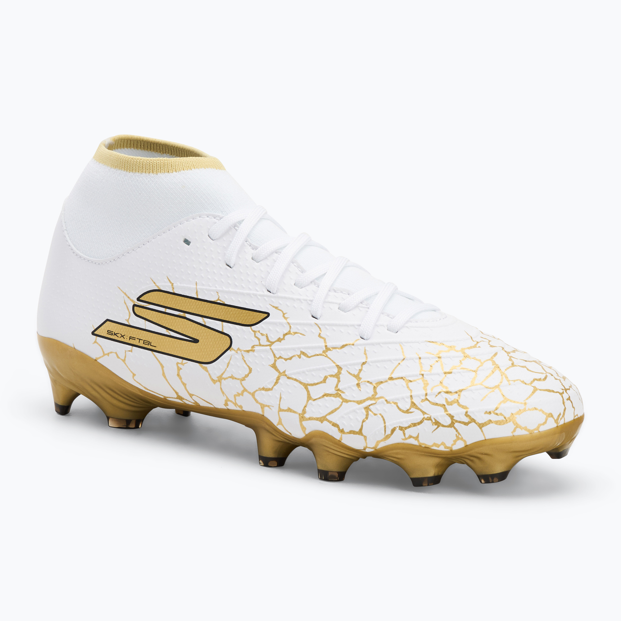 Buty piłkarskie męskie SKECHERS Razor 1.5 Academy FG white/gold 