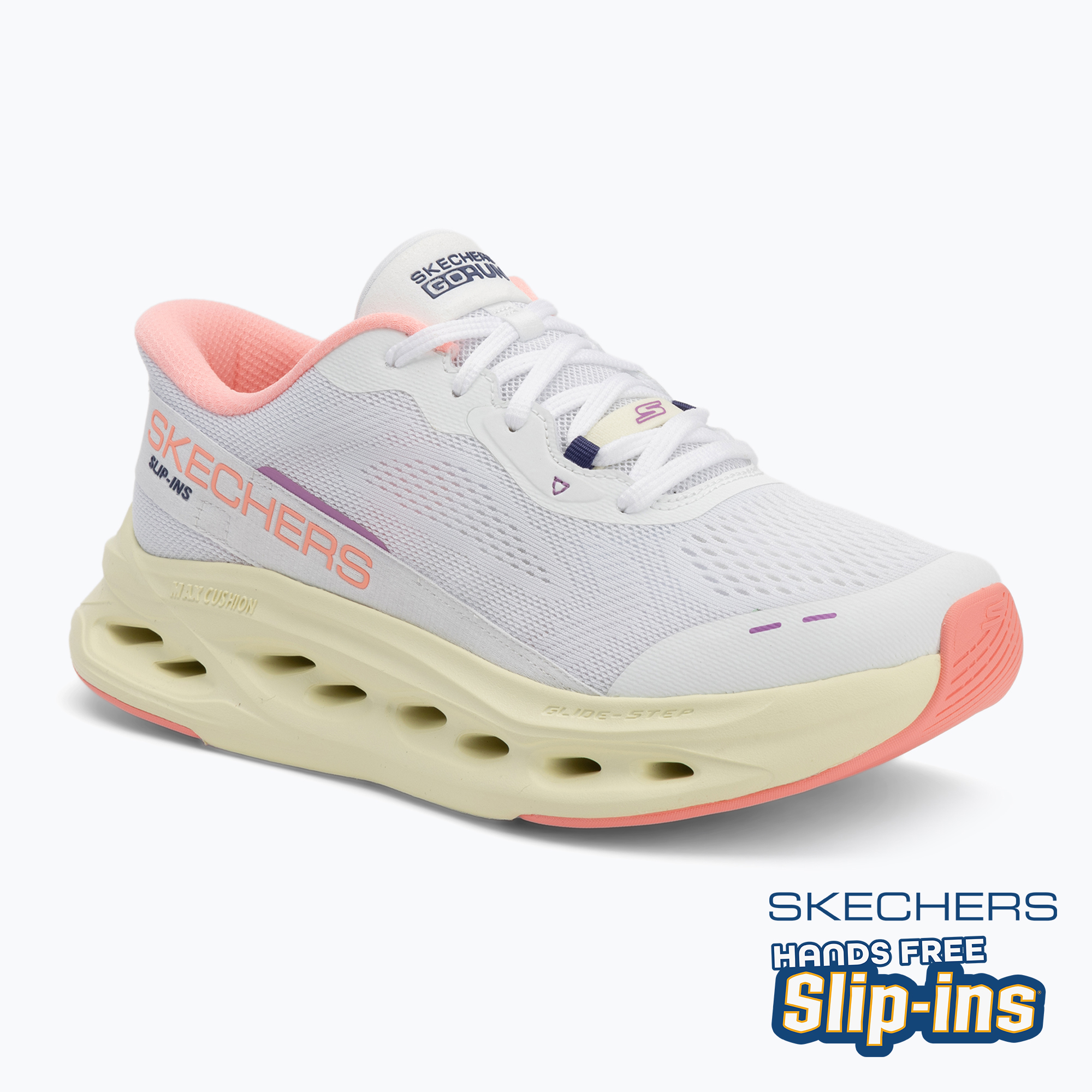 Buty damskie SKECHERS Max Cushioning Glide-Step Caledonia white 