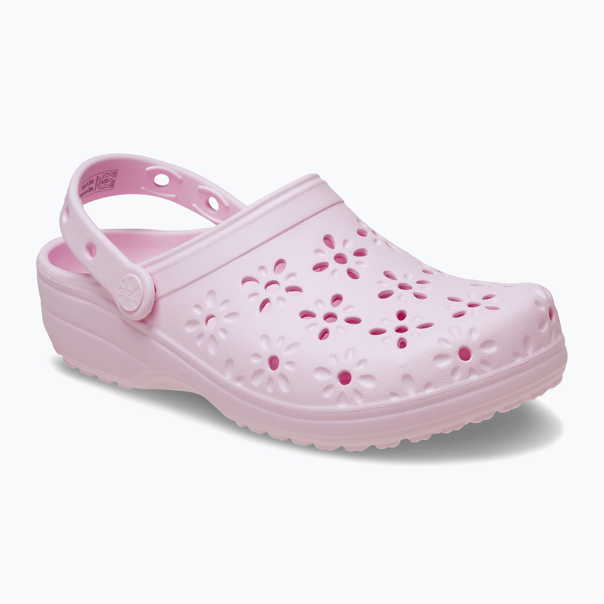 Klapki Crocs Classic Floral Cutout Clog pink milk 