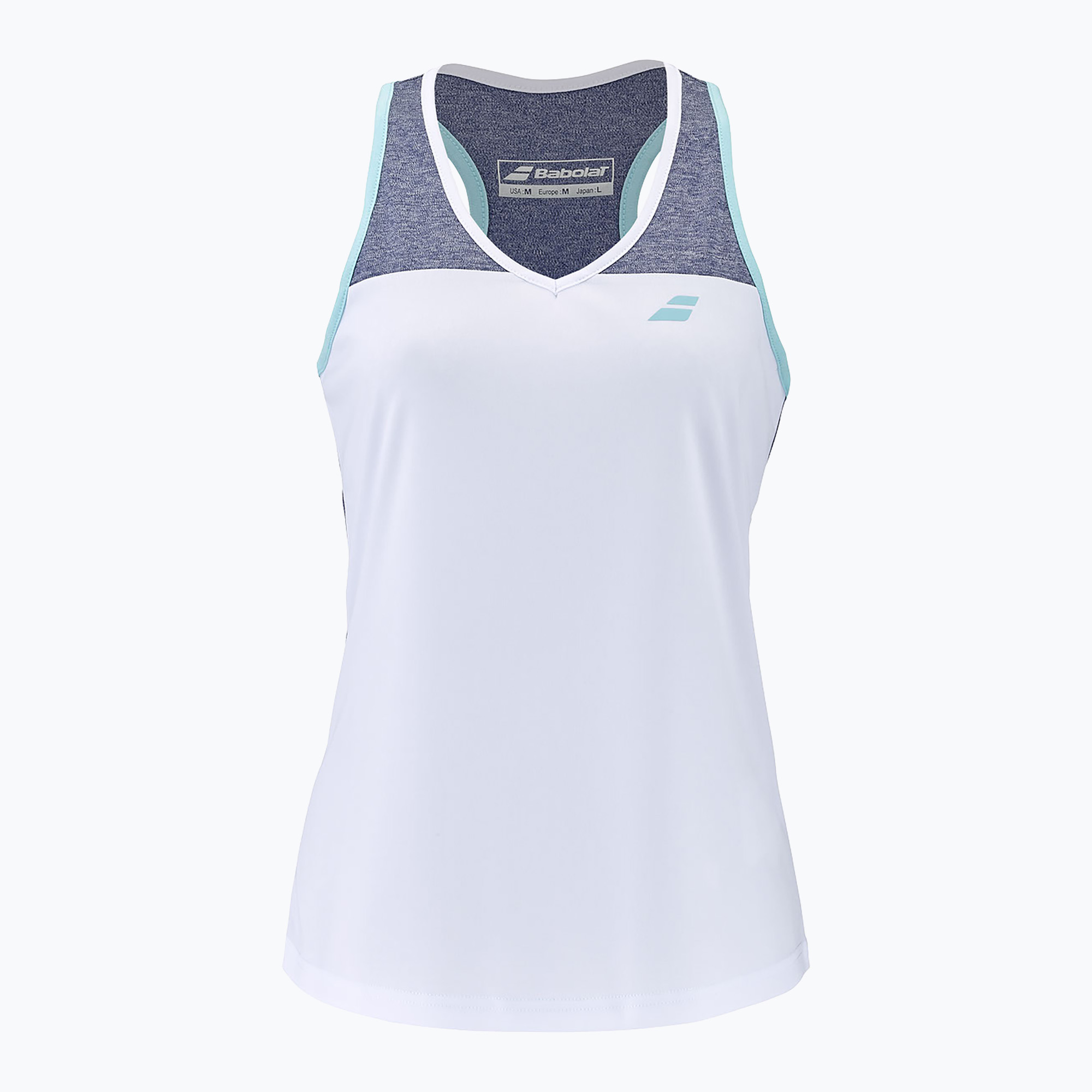 Koszulka tenisowa damska Babolat Play white/blue heather | WYSYŁKA W 24H | 30 DNI NA ZWROT