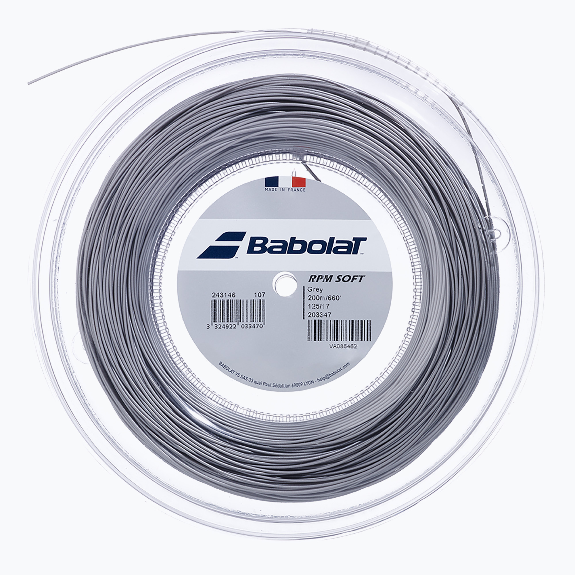 Naciąg tenisowy Babolat 200 m RPM Soft grey 
