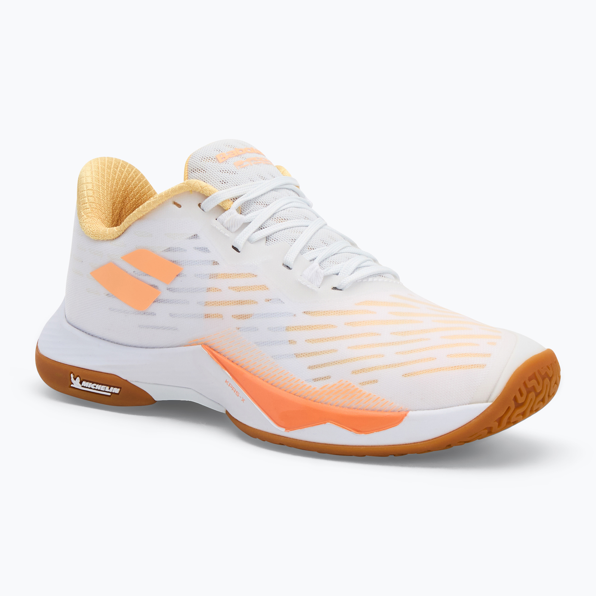 Buty do badmintona damskie Babolat Shadow Tour 5 W white/ yellow 