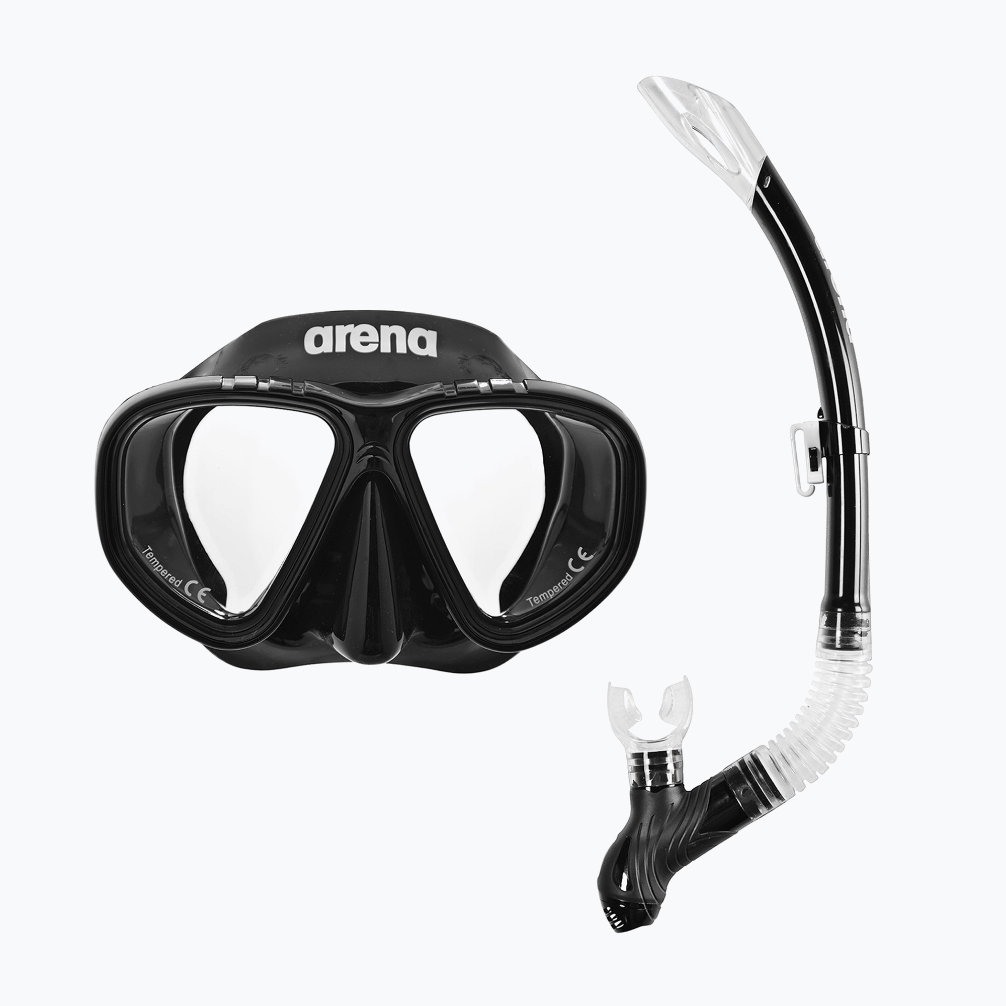 Zestaw do snorkelingu arena Premium Snorkeling Set black/clear/black 