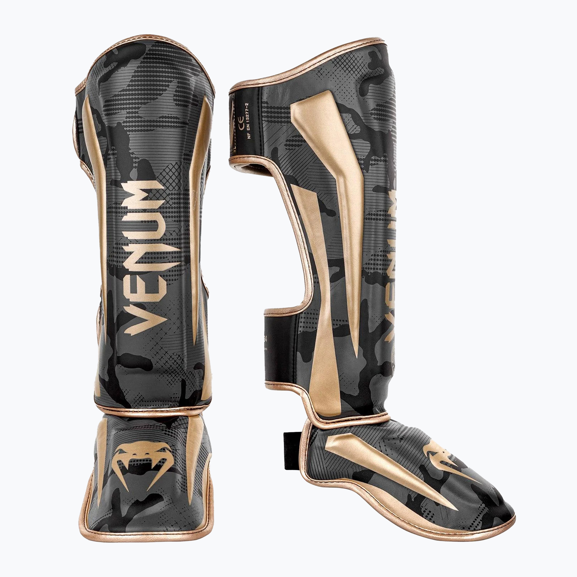 Ochraniacze piszczeli Venum Elite Standup dark camo/gold | WYSYŁKA W 24H | 30 DNI NA ZWROT