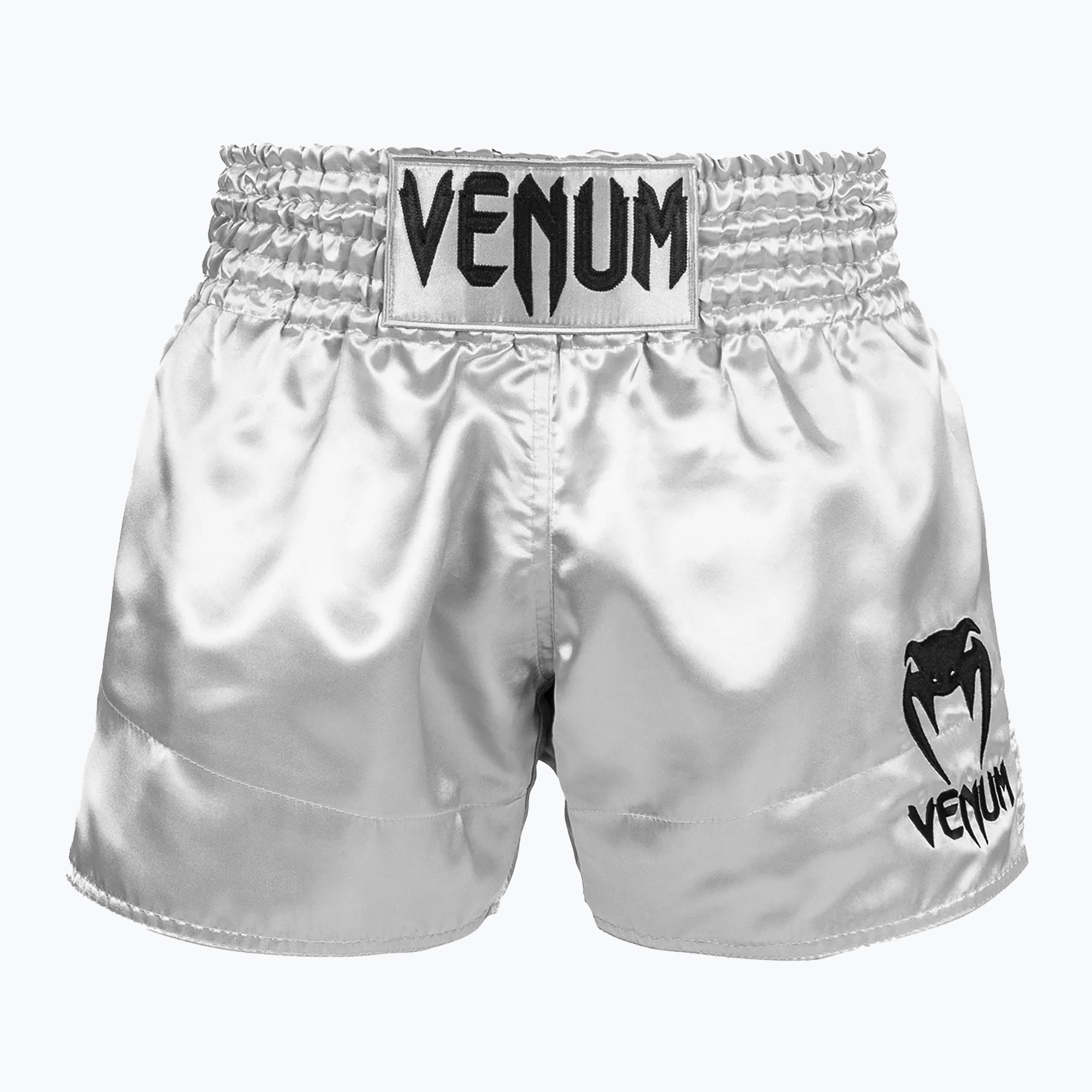 Zdjęcia - Ubrania do sportów walki Venum Spodenki męskie  Classic Muay Thai czarno-srebrne 03813-451 | WYSYŁKA 