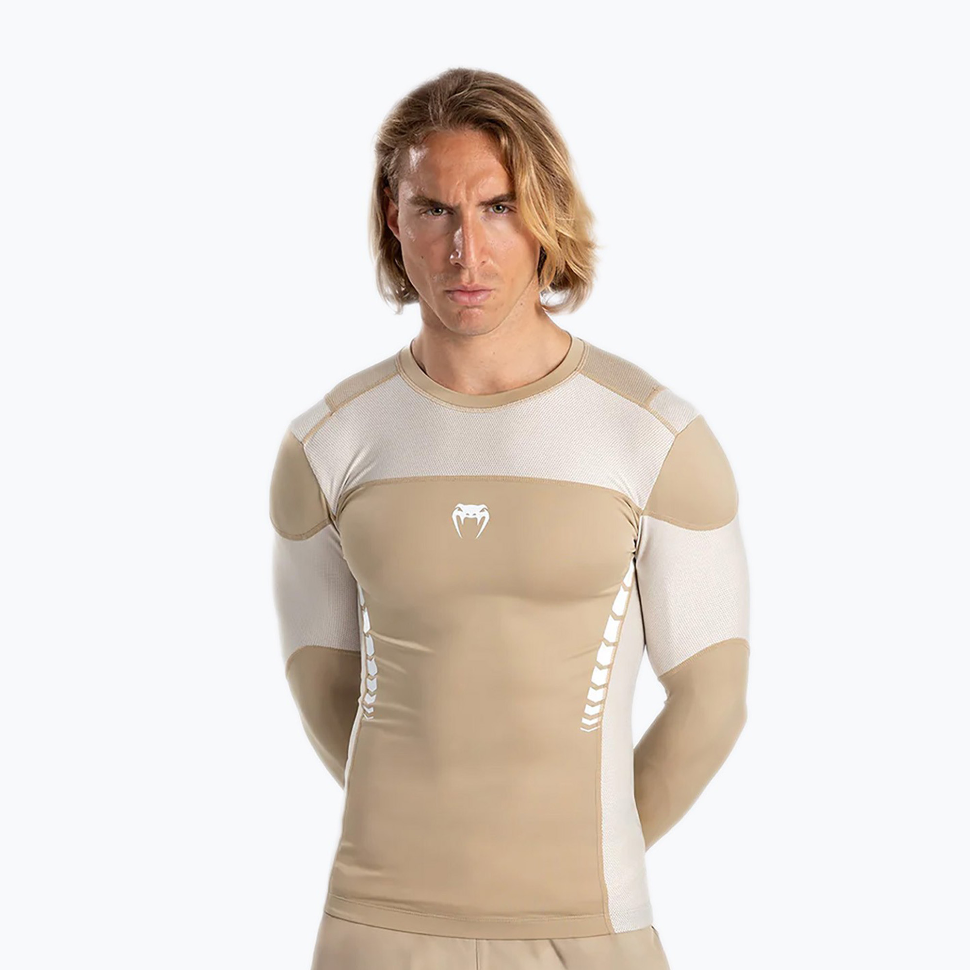 Longsleeve treningowy męski Venum Tempest Rashguard beige/sand 
