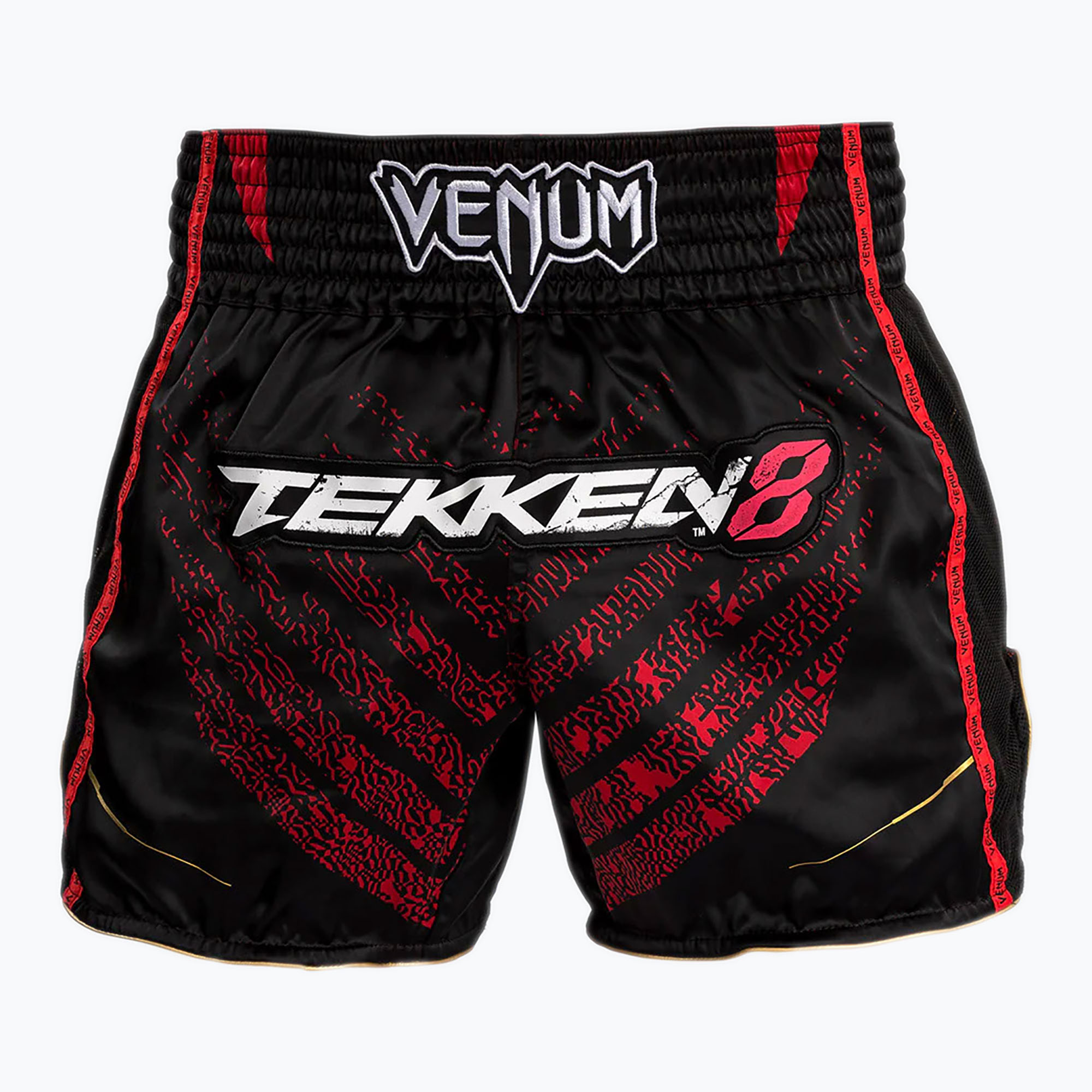 Spodenki treningowe męskie Venum X Tekken 8 - Marshall Law Muay Thai Shorts black/red/gold | WYSYŁKA W 24H | 30 DNI NA ZWROT