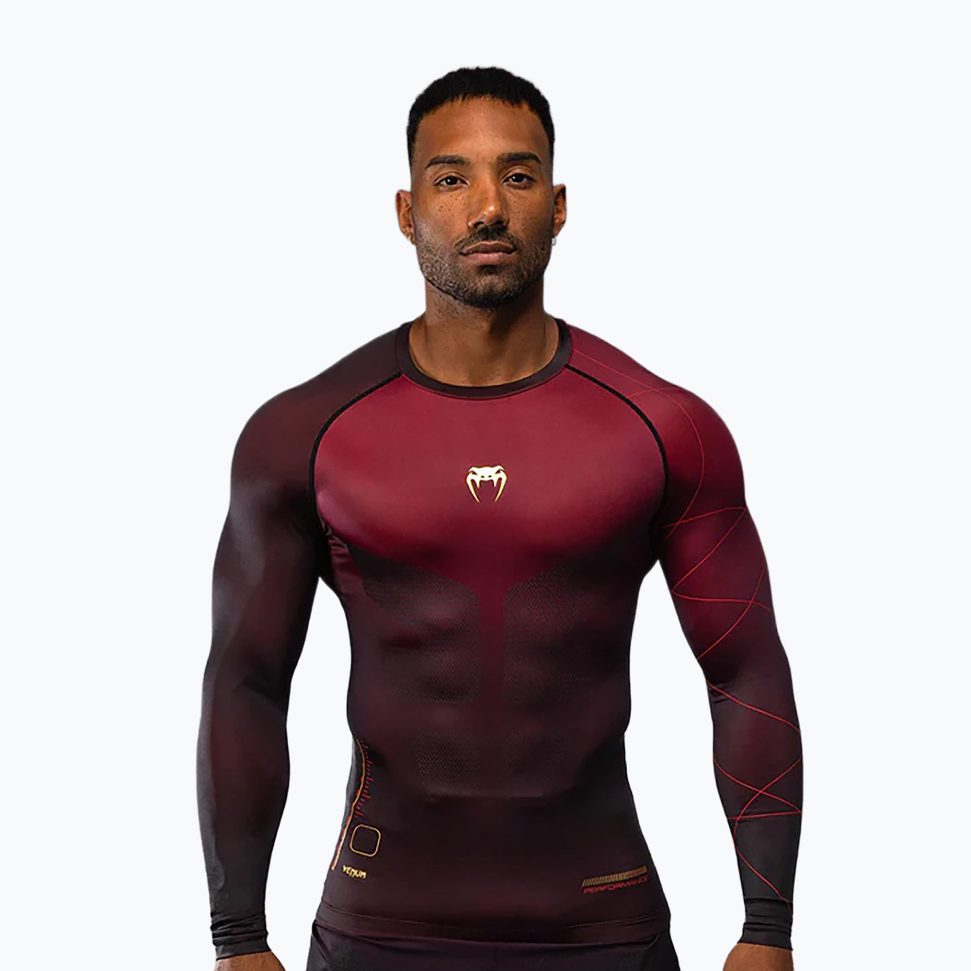 Longsleeve treningowy męski Venum Tactical XT Rashguards black/burgundy/gold 