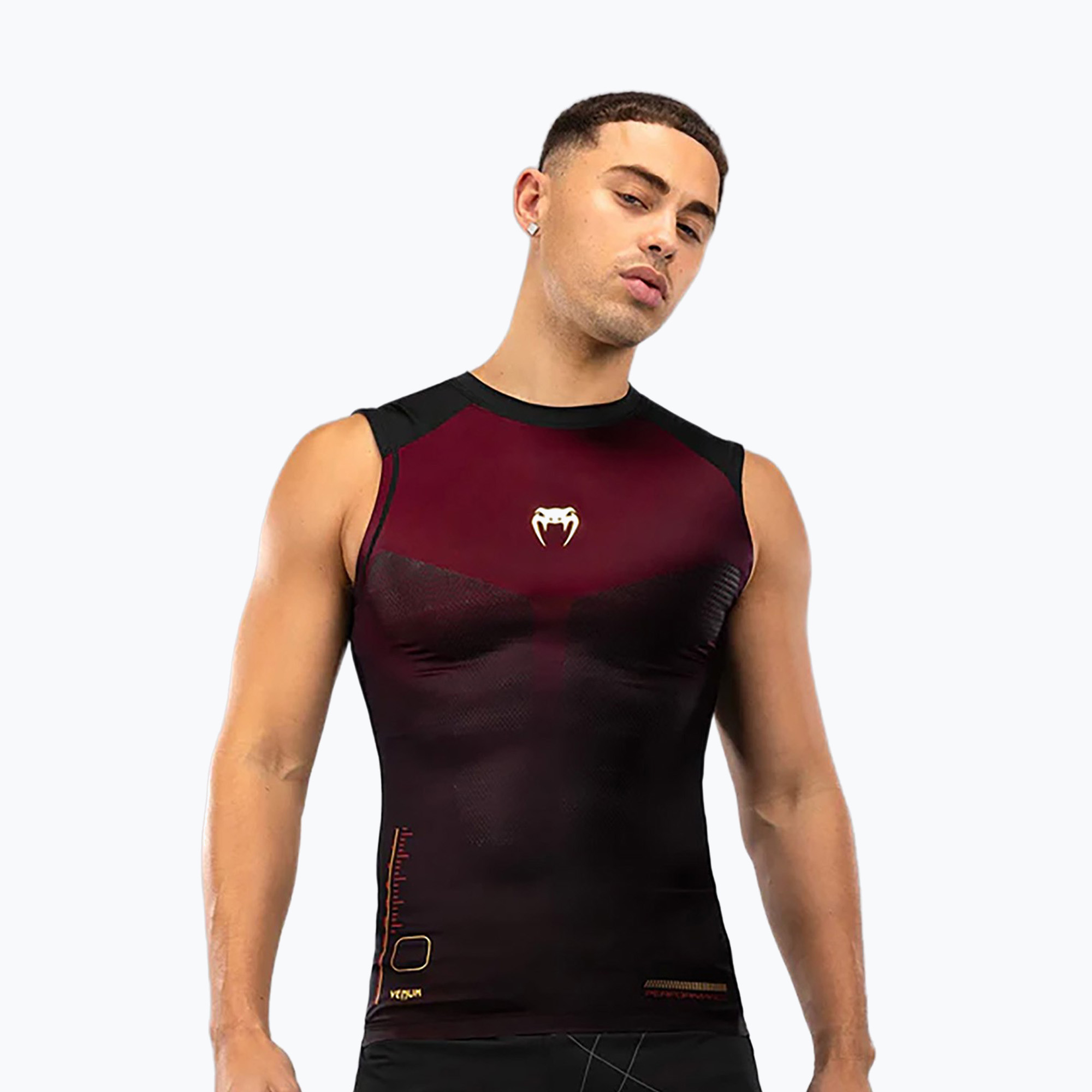 Koszulka treningowa męska Venum Tactical XT 05522  Rashguards black/burgundy/gold 