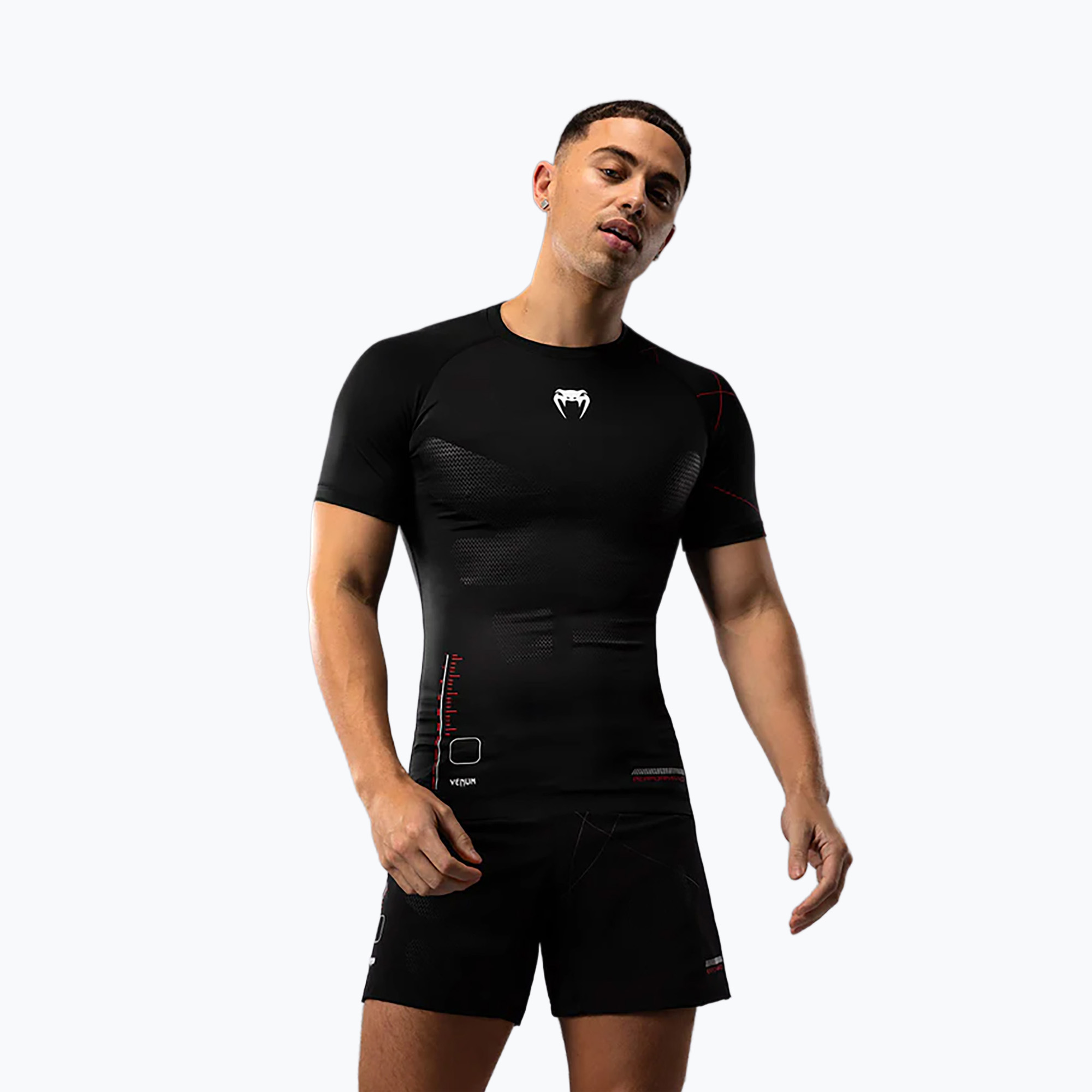 Koszulka treningowa męska Venum Tactical XT Rashguards black/fire red 