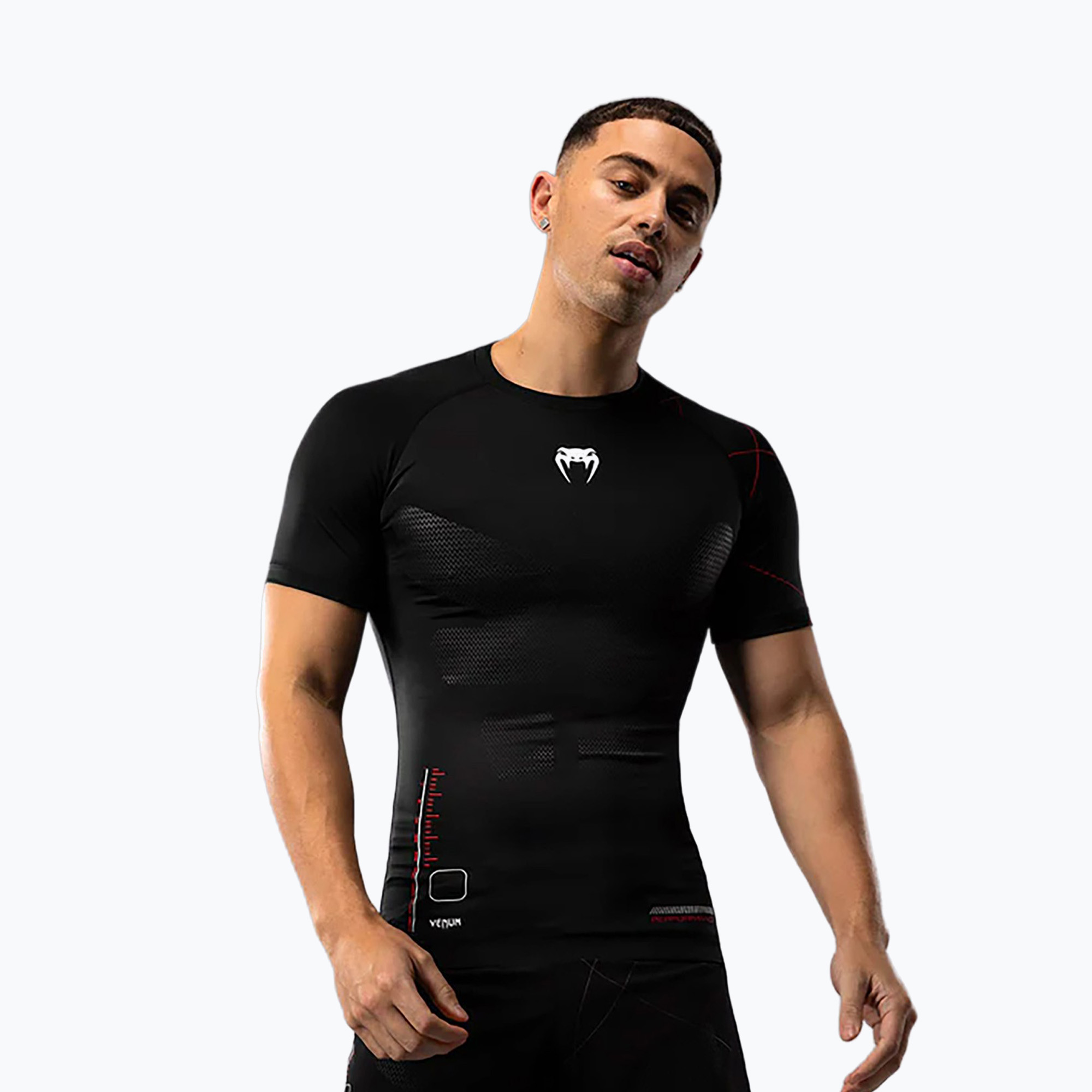 Koszulka treningowa męska Venum Tactical XT Rashguards black/fire red 