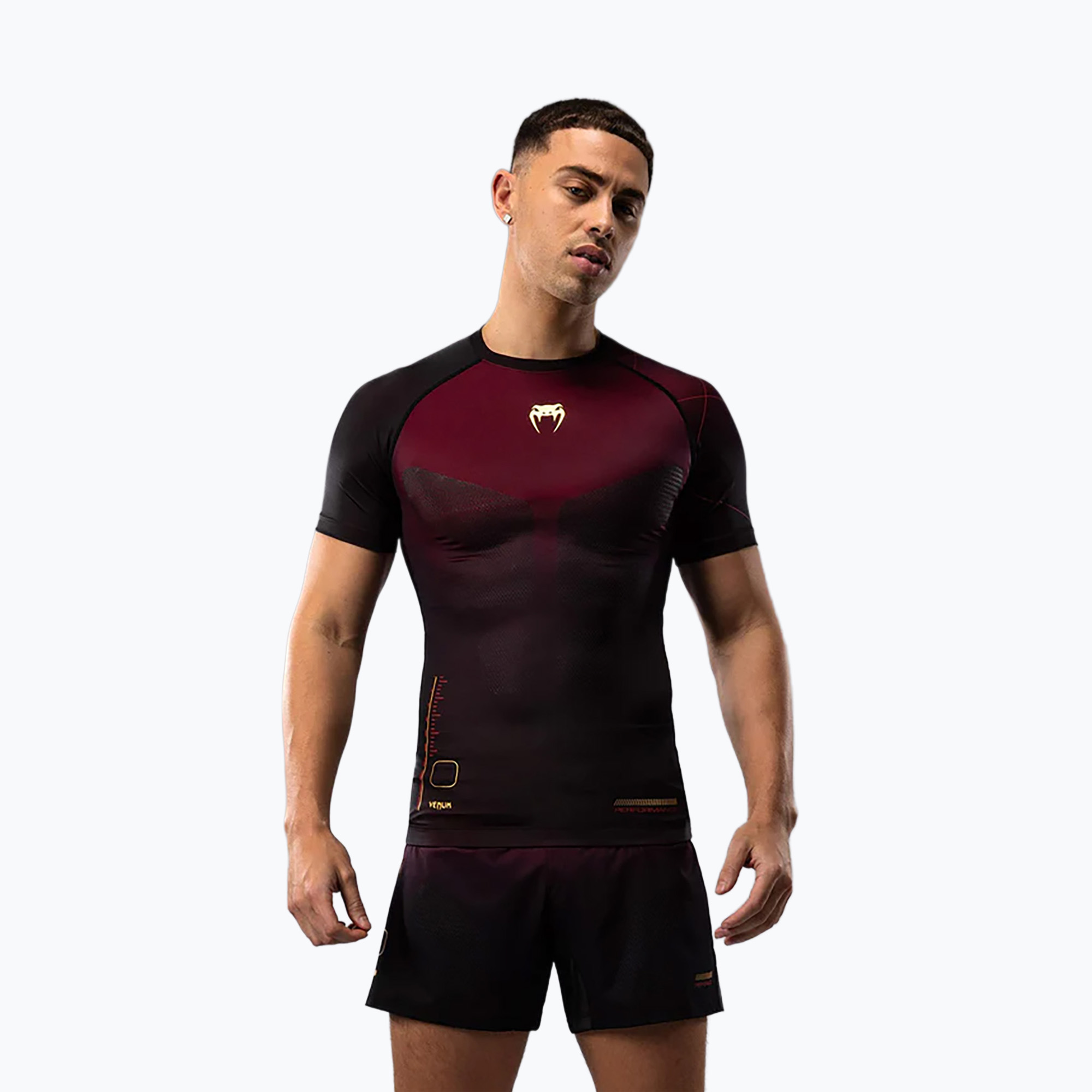 Koszulka treningowa męska Venum Tactical XT Rashguards black/burgundy/gold 