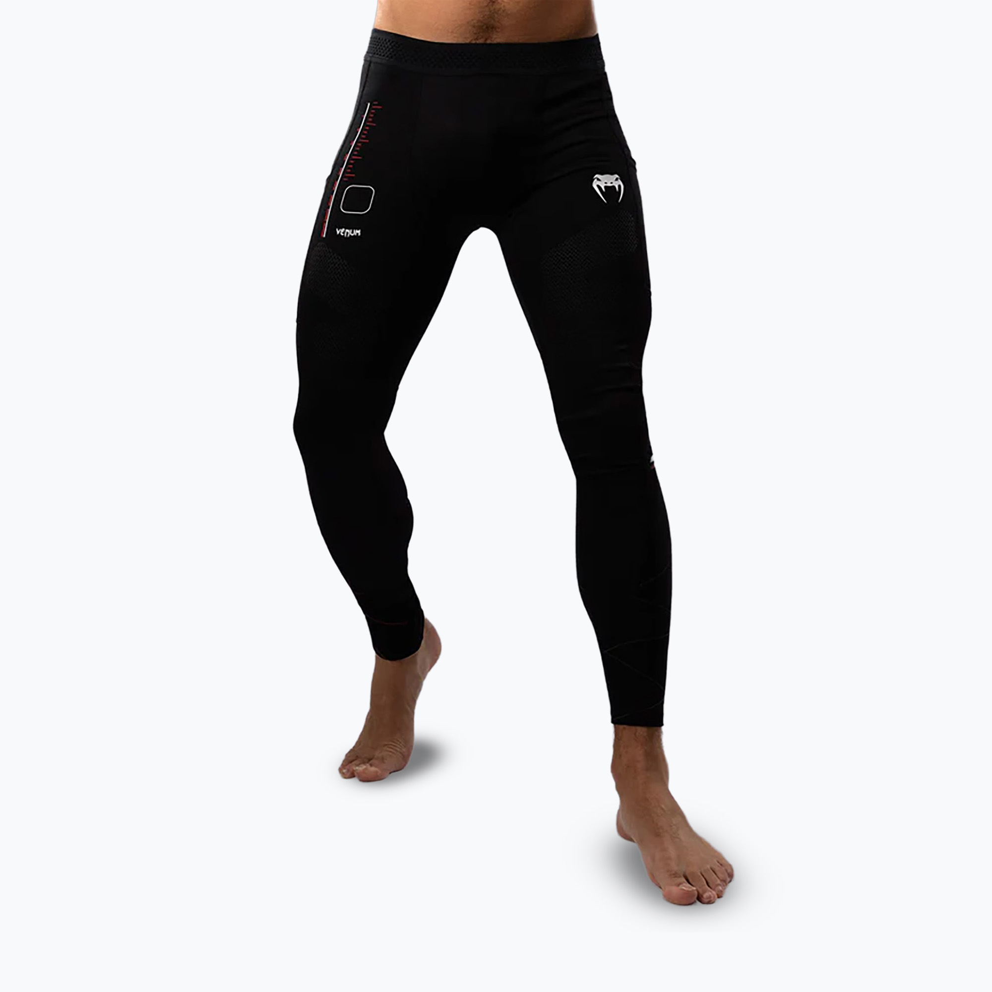 Legginsy treningowe męskie Venum Tactical XT Spats black/fire red 