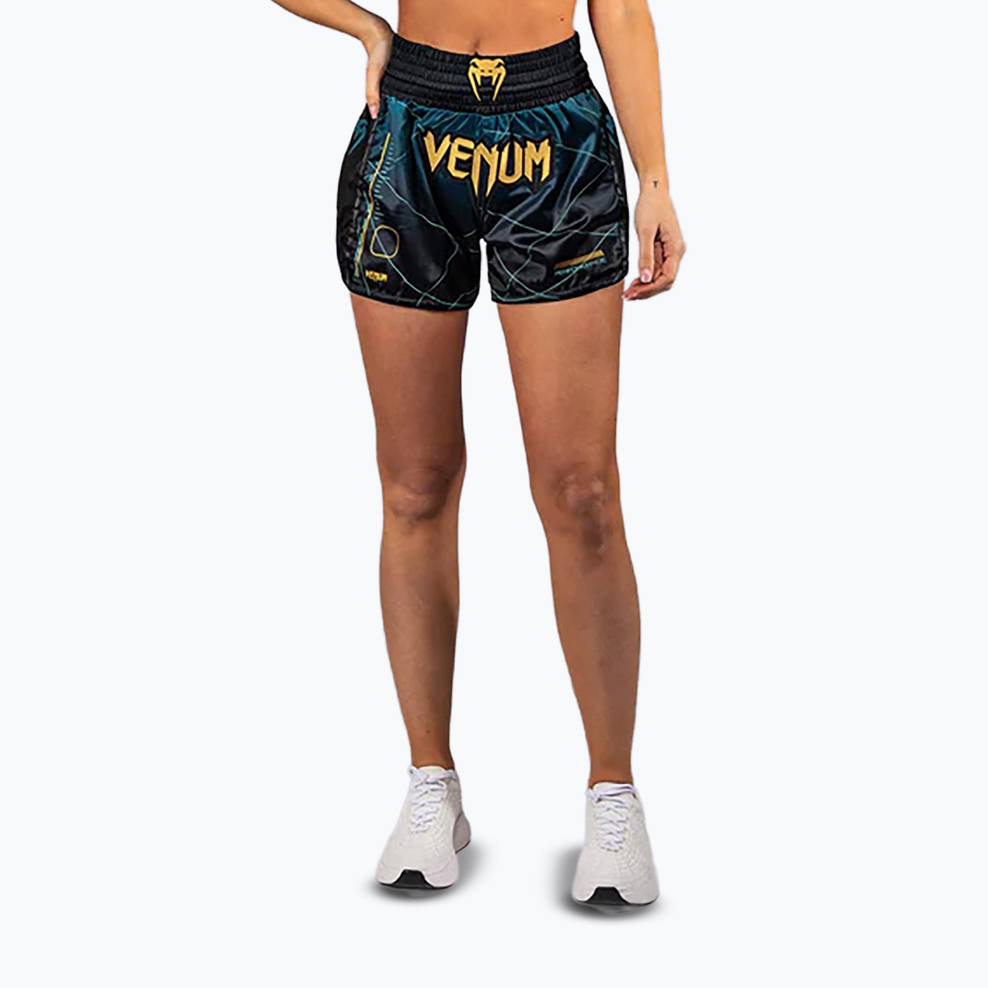 Spodenki treningowe damskie Venum Tactical XT Muay Thai black/forest green 