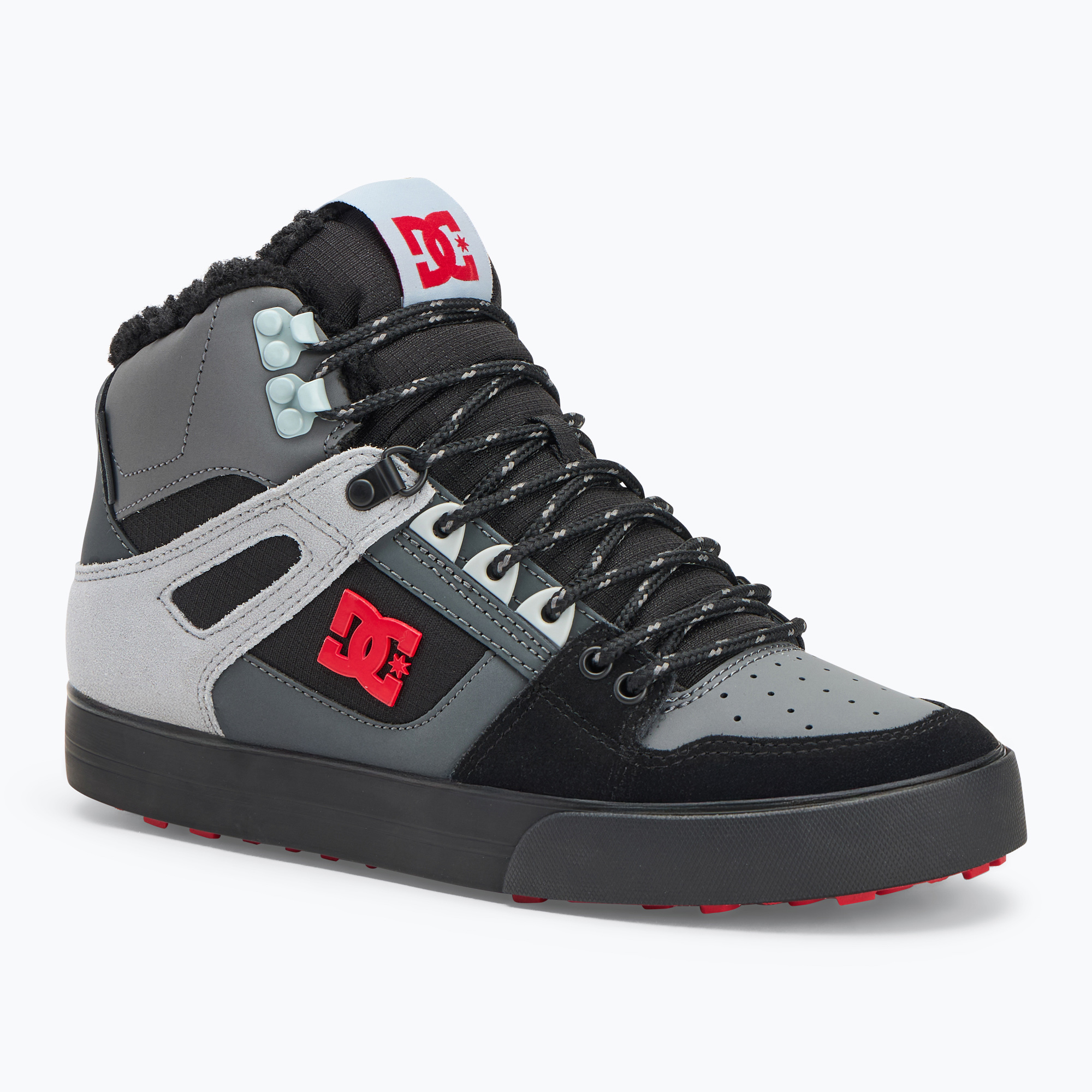 Buty męskie DC Pure High-Top grey / black / red | WYSYŁKA W 24H | 30 DNI NA ZWROT