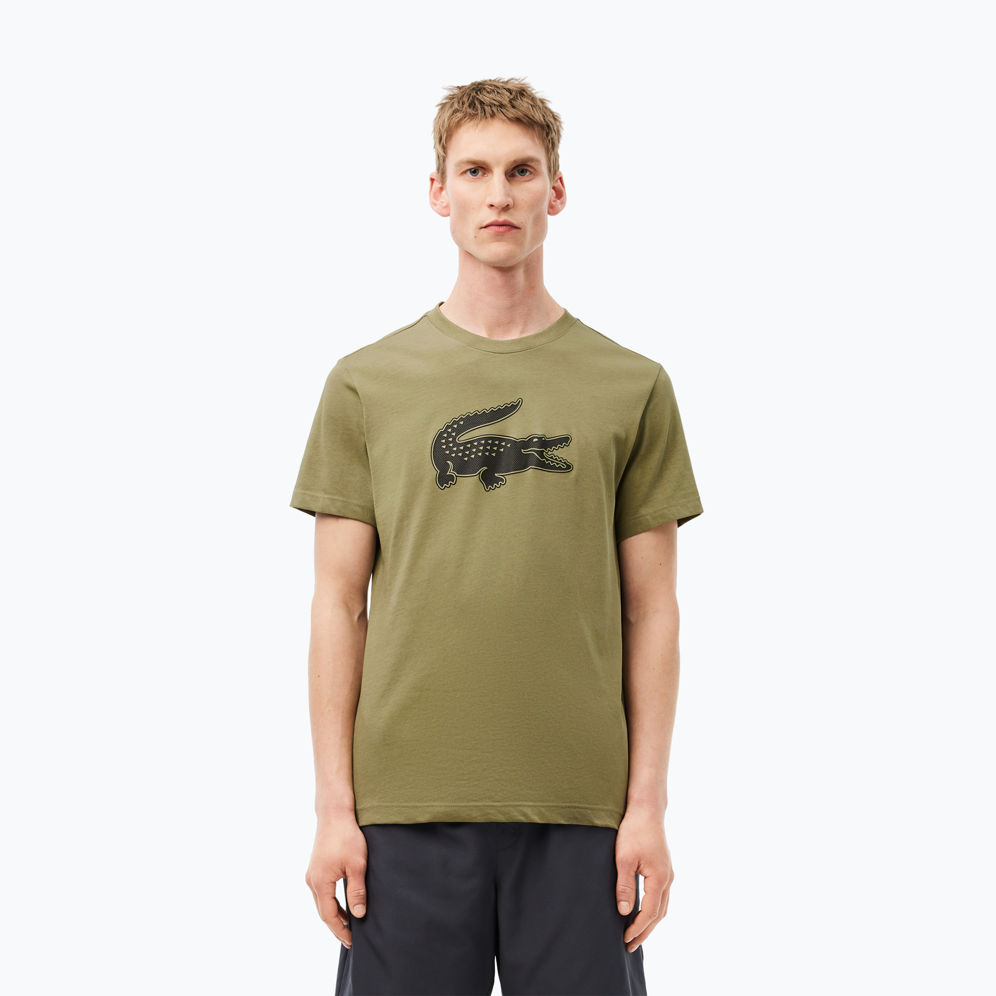 Koszulka męska Lacoste TH2042 khaki/black | WYSYŁKA W 24H | 30 DNI NA ZWROT