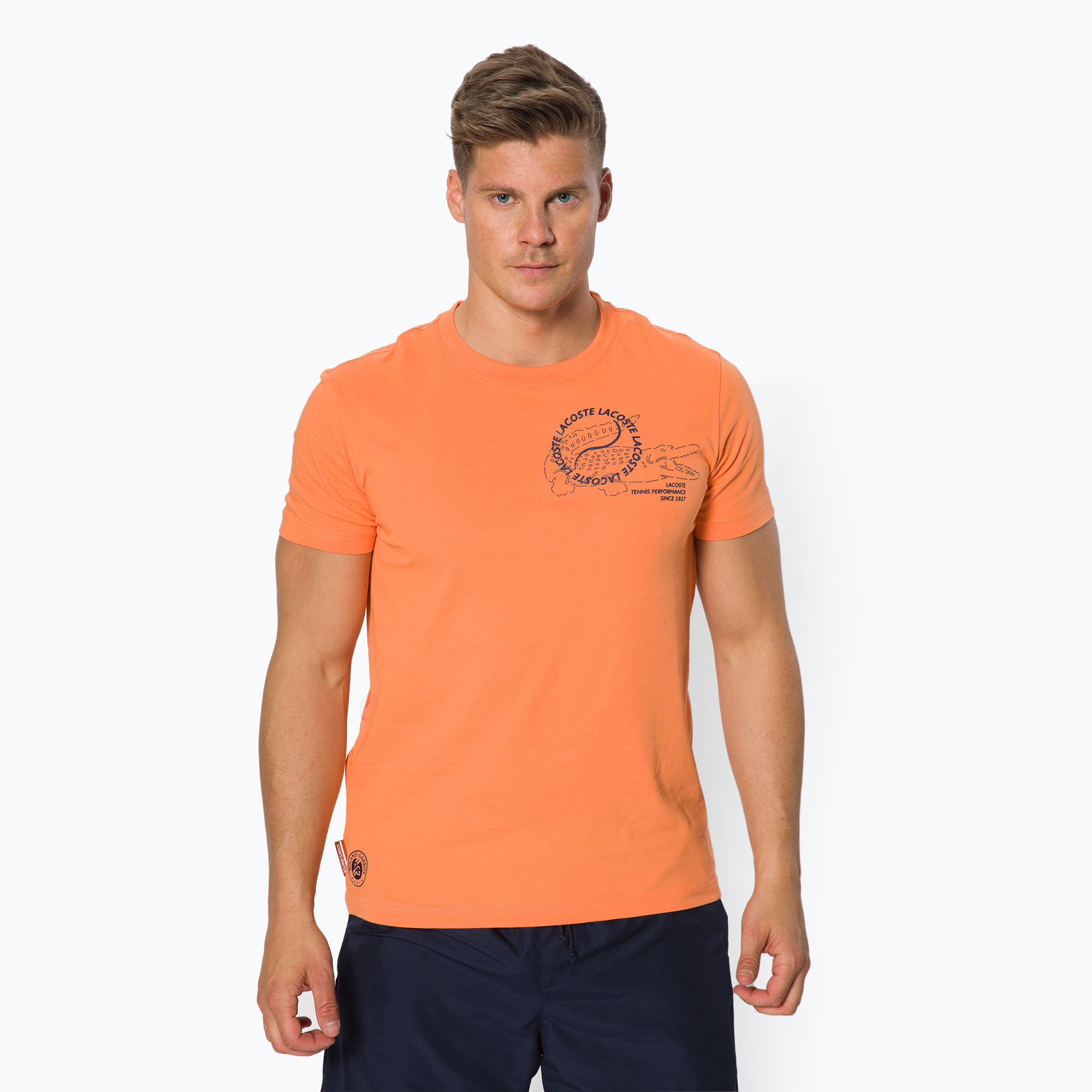 Koszulka męska Lacoste Turtle Neck mandarin tree orange/navy | WYSYŁKA W 24H | 30 DNI NA ZWROT