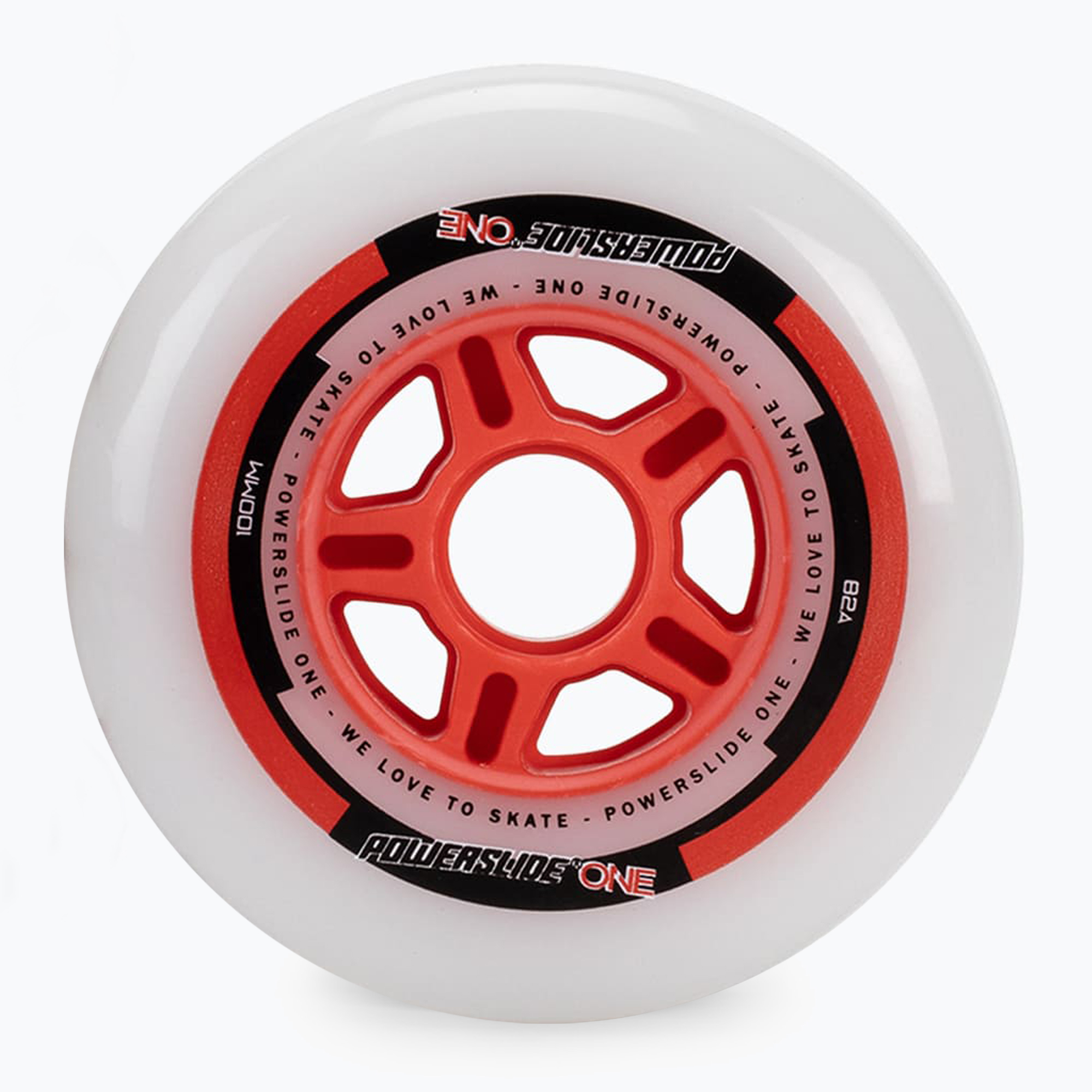 Kółka do rolek z łożyskami Powerslide PS One Spacer/Bearings 100 mm/82A 8 szt. red 