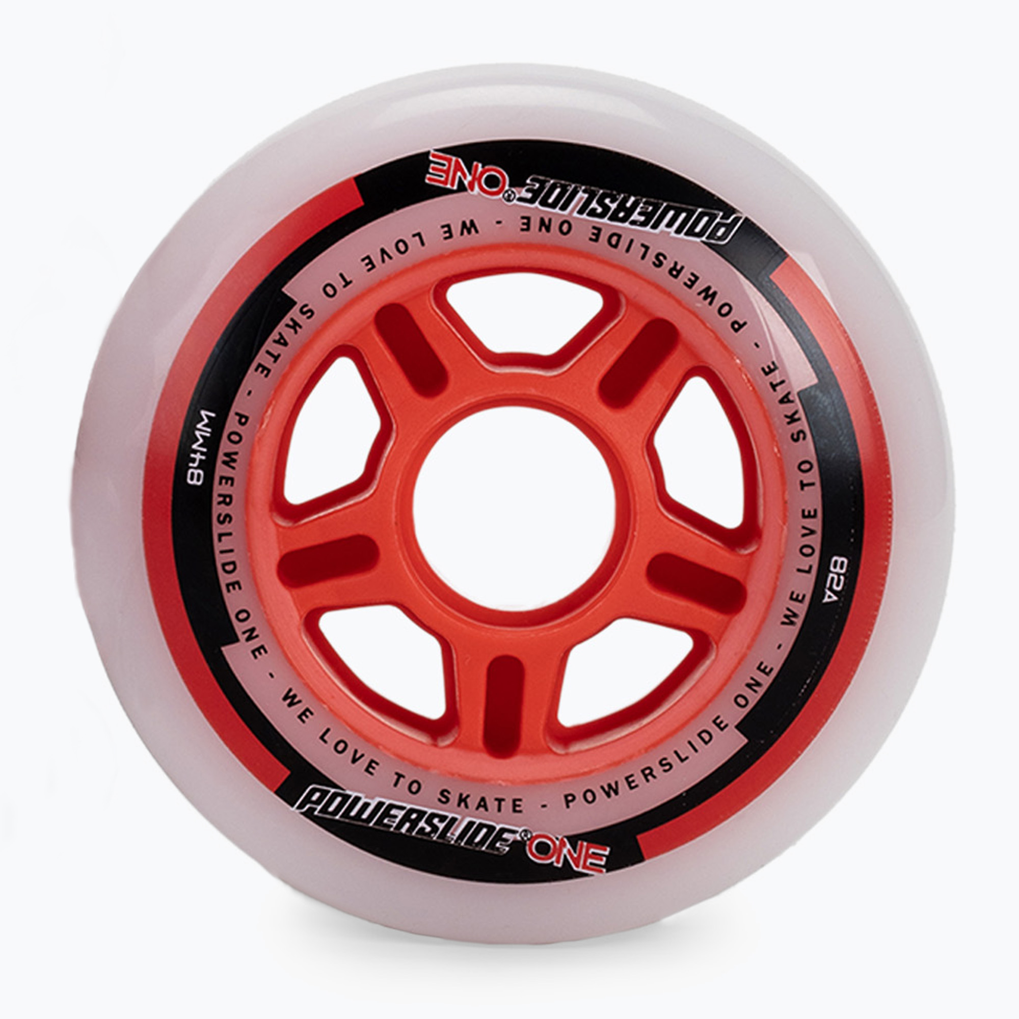 Kółka do rolek z łożyskami Powerslide PS One Spacer/Bearings 84 mm/82A 8 szt. red 