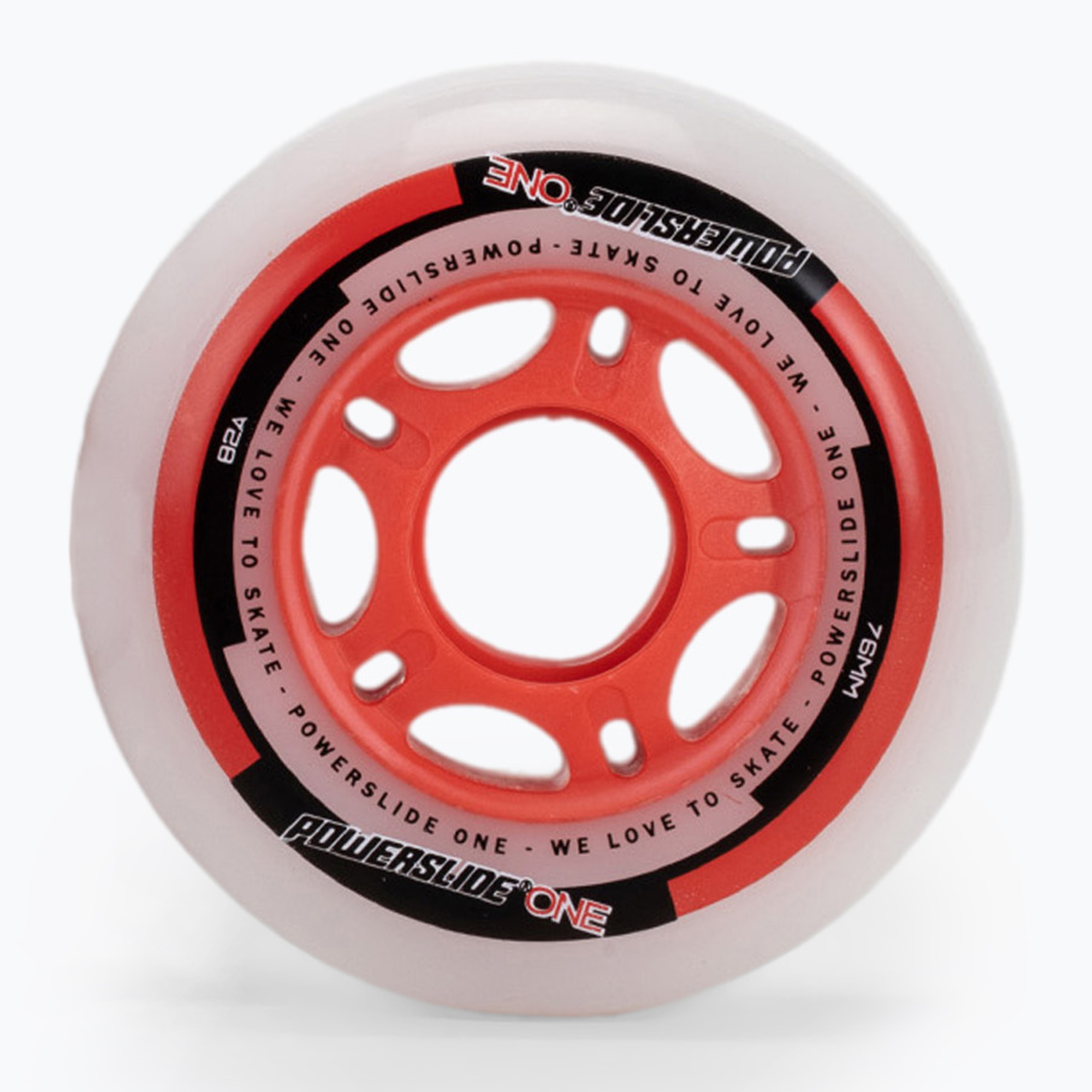 Kółka do rolek z łożyskami Powerslide PS One Spacer/Bearings 76 mm/82A 8 szt. red | WYSYŁKA W 24H | 30 DNI NA ZWROT