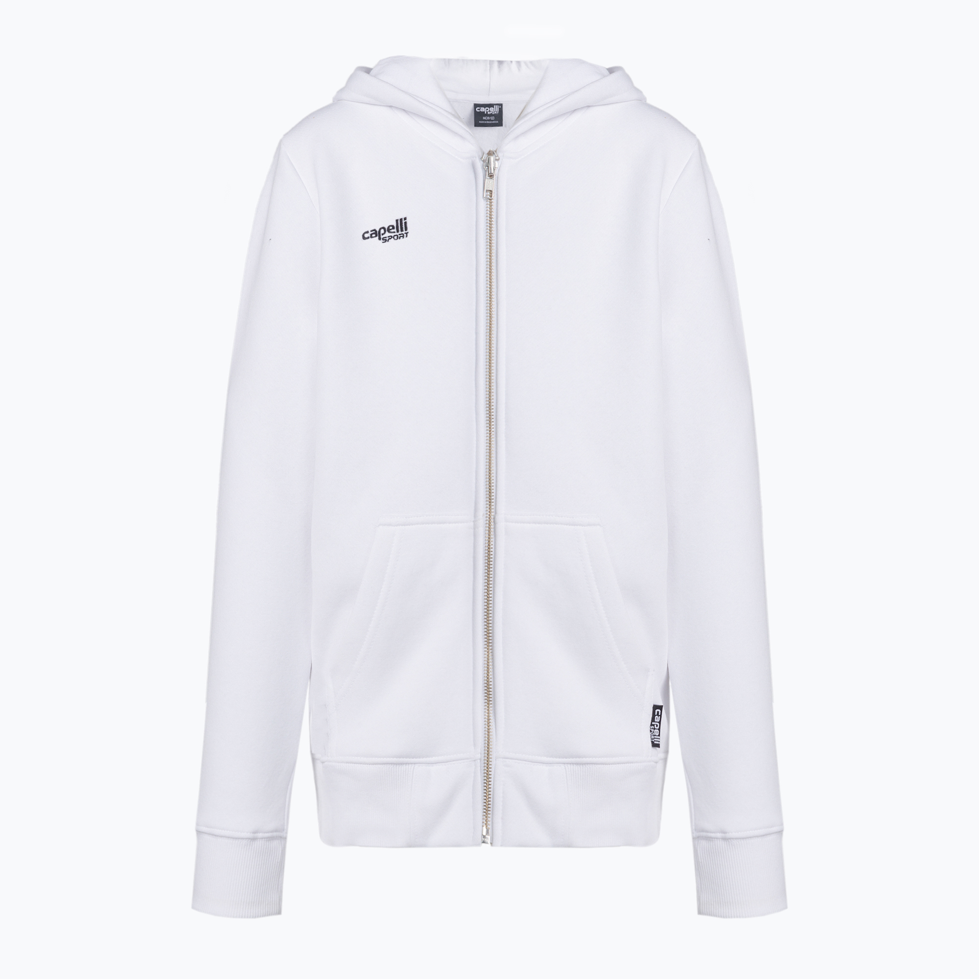 Bluza piłkarska dziecięca Capelli Basics Youth Zip Hoodie white | WYSYŁKA W 24H | 30 DNI NA ZWROT