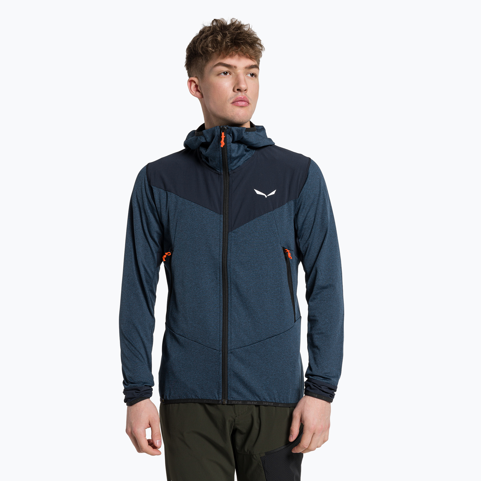 Bluza trekkingowa męska Salewa Agner Hybrid PL/DST FZ Hoody navy blazer melange | WYSYŁKA W 24H | 30 DNI NA ZWROT