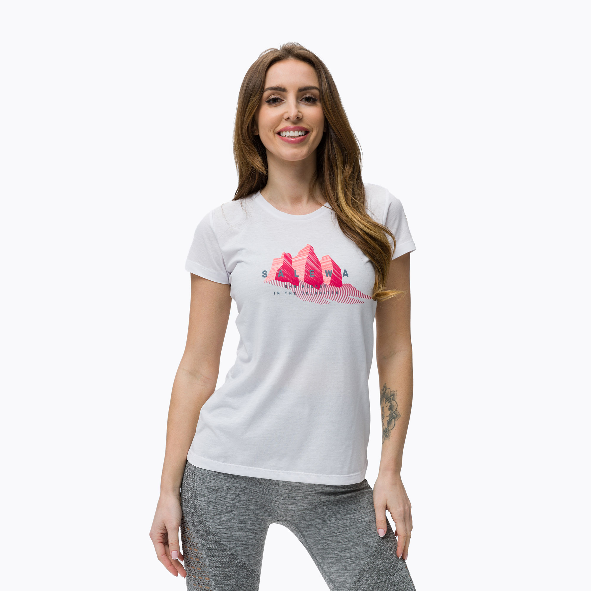 Koszulka trekkingowa damska Salewa Lines Graphic Dry optical white | WYSYŁKA W 24H | 30 DNI NA ZWROT