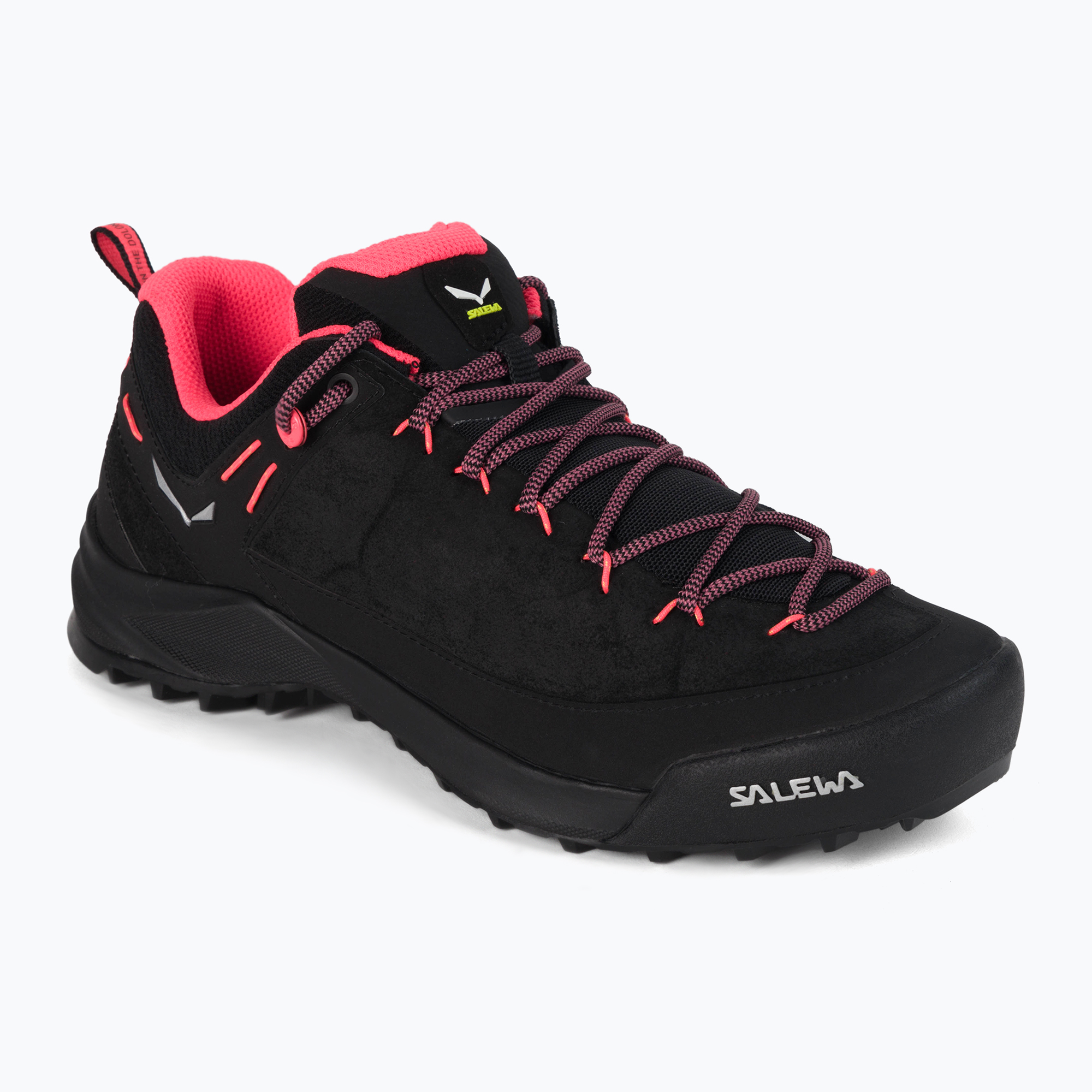 Zdjęcia - Buty trekkingowe Salewa Buty turystyczne damskie  Wildfire Leather black/fluo coral | WYSYŁK 