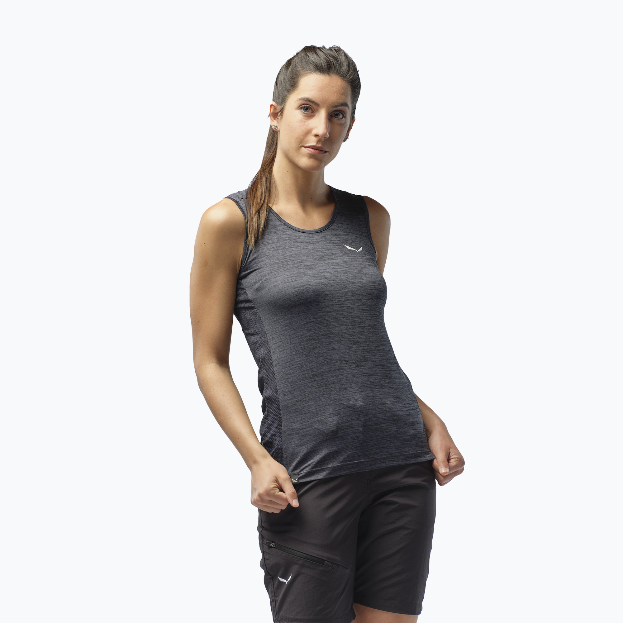 Koszulka trekkingowa damska Salewa Puez Graphic Dry Tank black out melange | WYSYŁKA W 24H | 30 DNI NA ZWROT