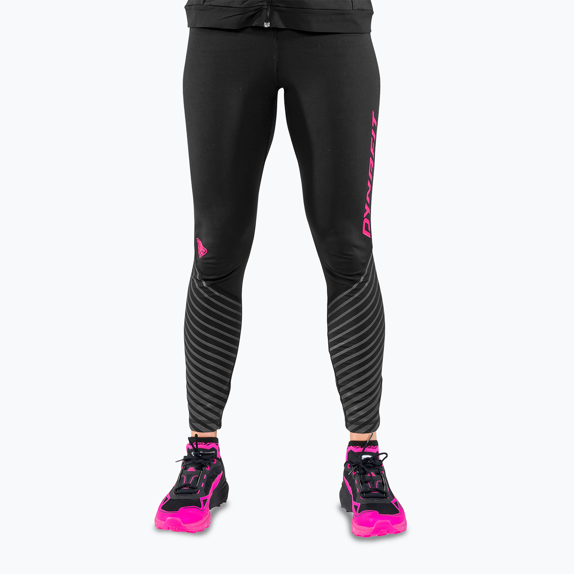 Legginsy do biegania damskie DYNAFIT Reflective black out pink glo | WYSYŁKA W 24H | 30 DNI NA ZWROT