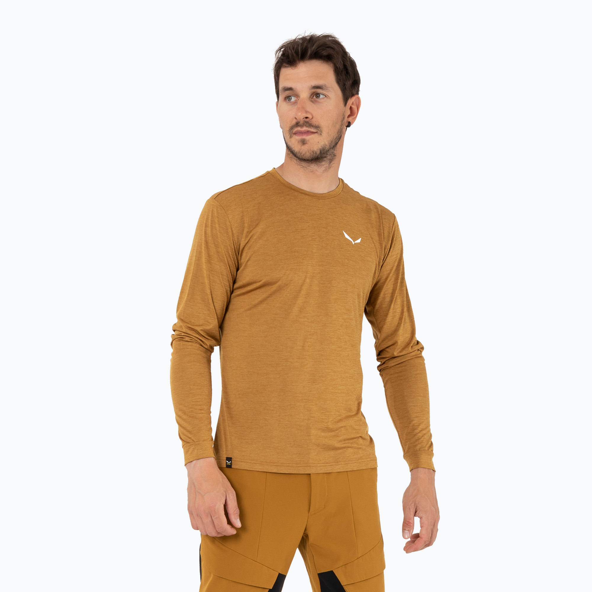 Longsleeve trekkingowy męski Salewa Puez Melange Dry golden brown melange | WYSYŁKA W 24H | 30 DNI NA ZWROT