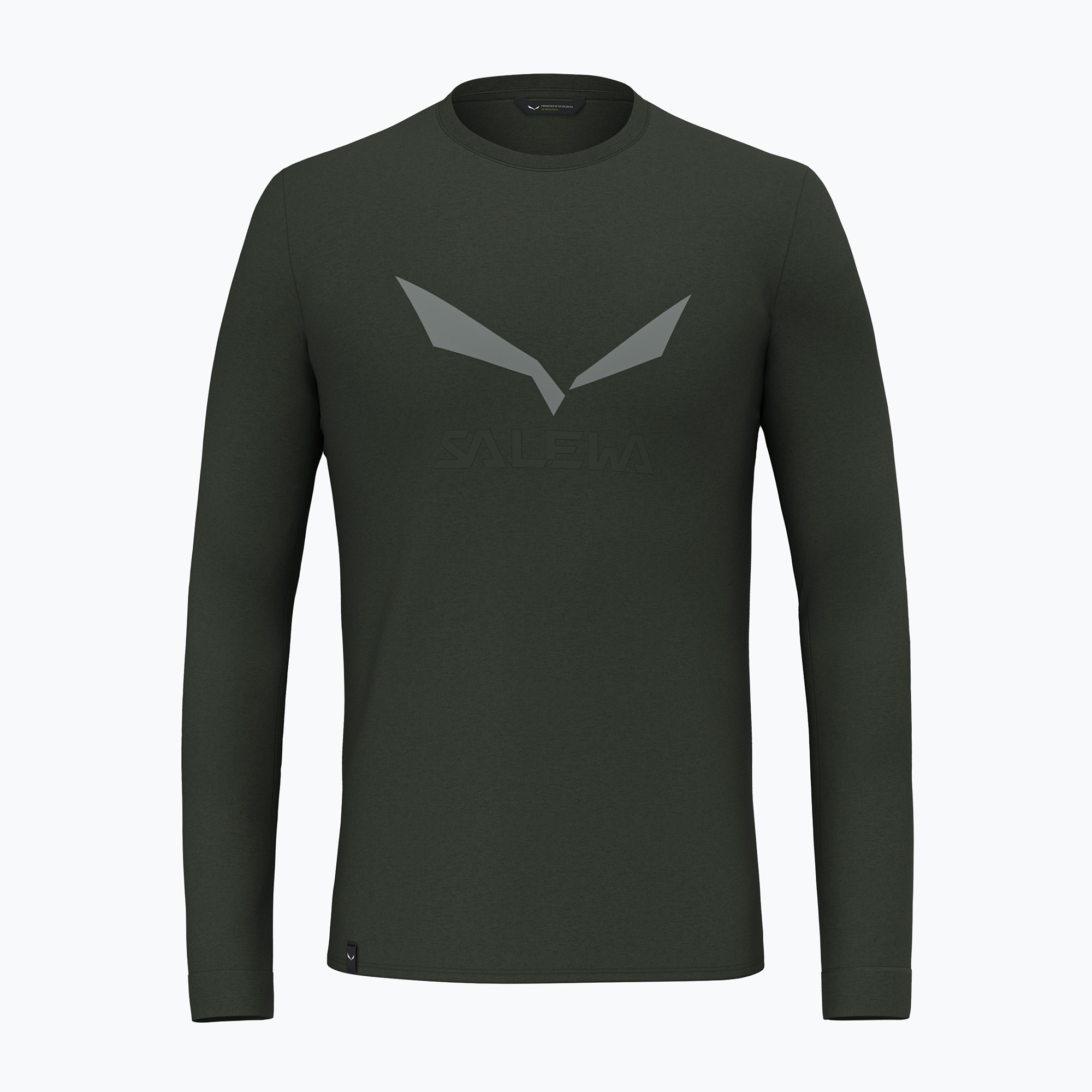 Фото - Трекінговий одяг Salewa Longsleeve trekkingowy męski  Solidlogo Dry dark olive | WYSYŁKA W 24H | 30 DNI NA ZWROT 