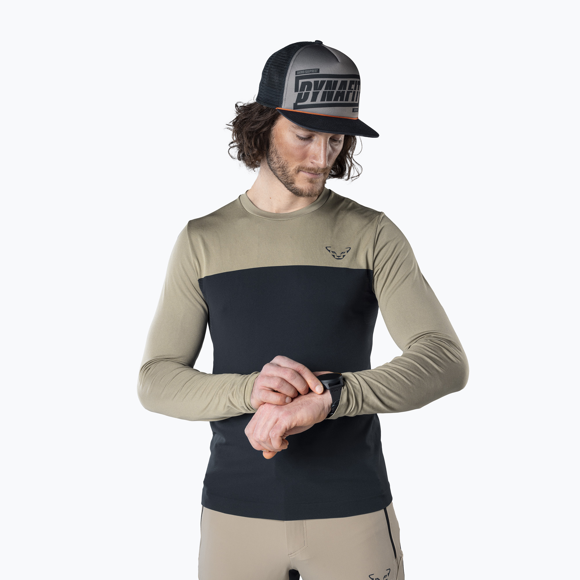 Longsleeve trekkingowy męski DYNAFIT Traverse S-Tech bluberry rock khaki | WYSYŁKA W 24H | 30 DNI NA ZWROT