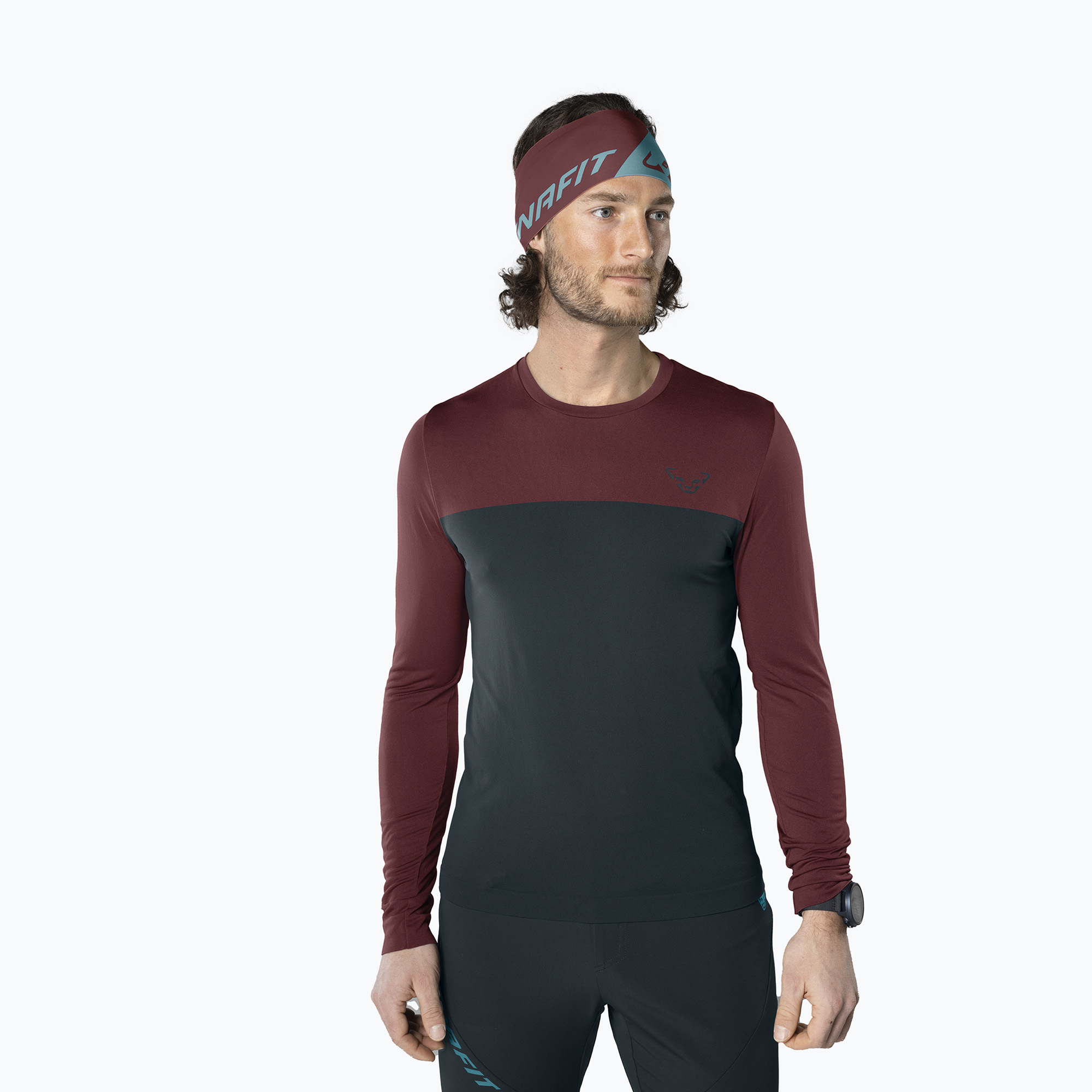 Longsleeve trekkingowy męski DYNAFIT Traverse S-Tech bluberry burgundy | WYSYŁKA W 24H | 30 DNI NA ZWROT