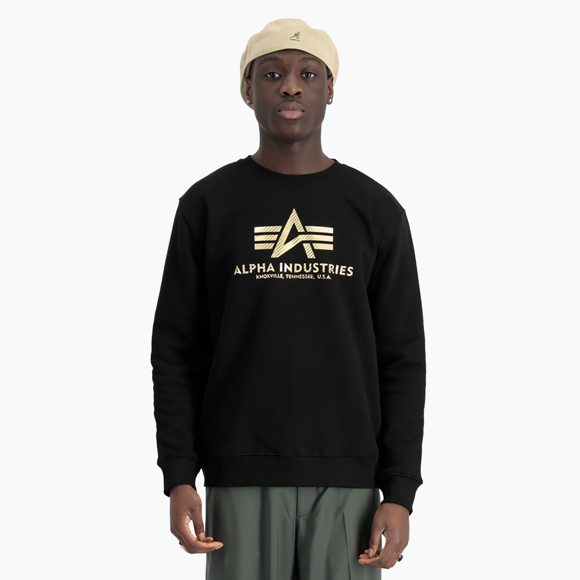 Bluza męska Alpha Industries Basic Carbon black/gold | WYSYŁKA W 24H | 30 DNI NA ZWROT