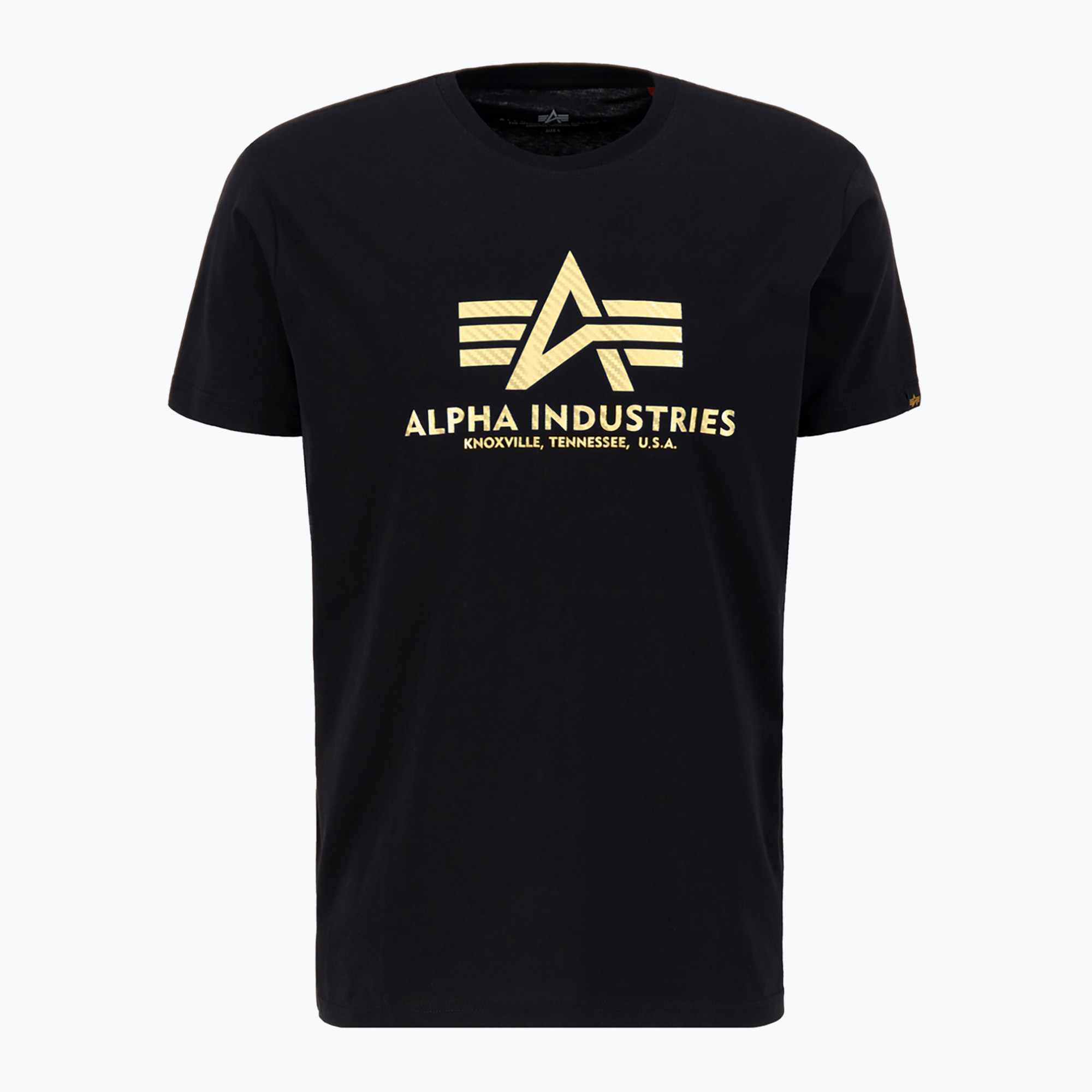 Koszulka męska Alpha Industries Basic T Carbon black/gold | WYSYŁKA W 24H | 30 DNI NA ZWROT